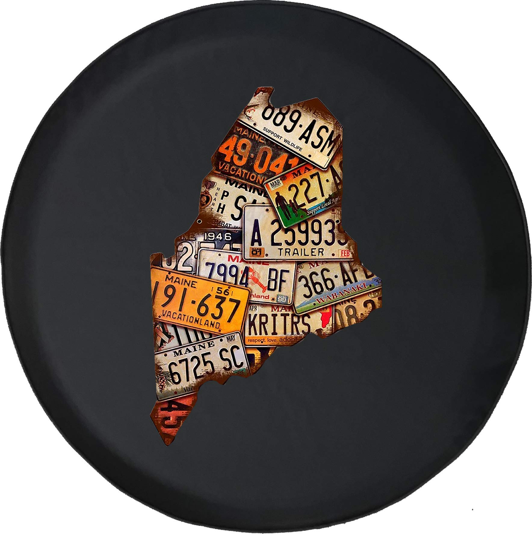 Maine State License Plate Tire Cover - 30 Inch Waterproof 4x4 Off-Road Adventure Accessory for Trucks, SUVs & RVs - Perfect for Camping, Road Trips & Outdoor Protection
