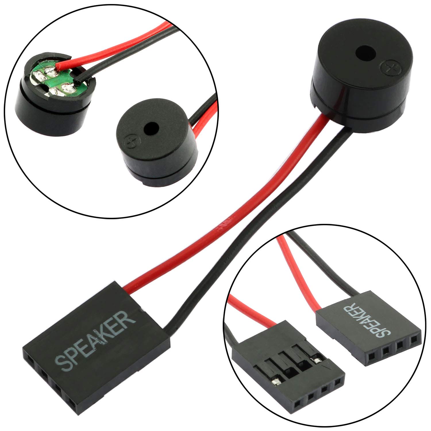 10-Pack Mini 4-Pin PC Internal Speaker - Computer Case Motherboard Buzzer Alarm for DIY Builds & Troubleshooting (Beep Codes, Hardware Diagnostics)