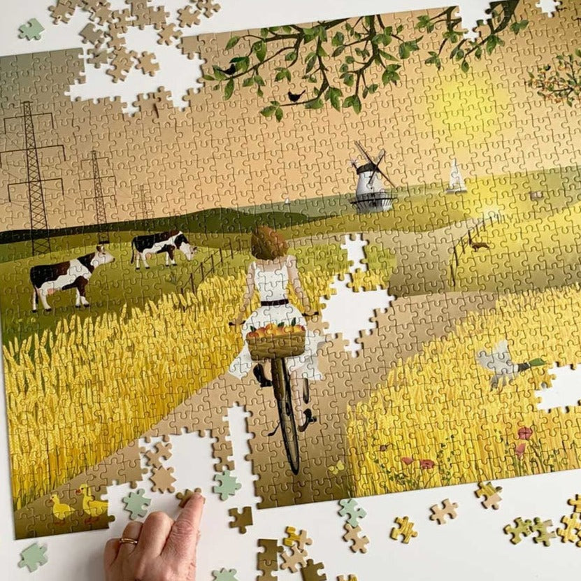 1000 Piece Jigsaw Puzzle - A Fine Day Landscape Art Puzzle for Adults & Teens - Perfect for Family Game Night, Stress Relief & Home Decor