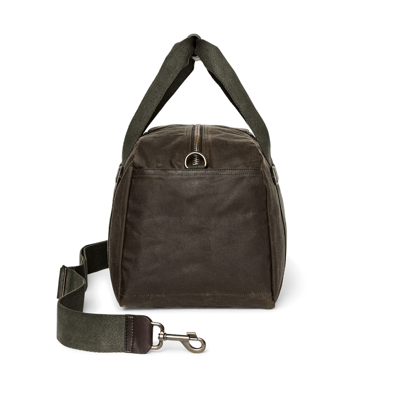 Filson Small Tin Cloth Duffle Bag - Waterproof & Durable Otter Green Travel Duffel - Perfect for Camping, Hiking & Weekend Getaways