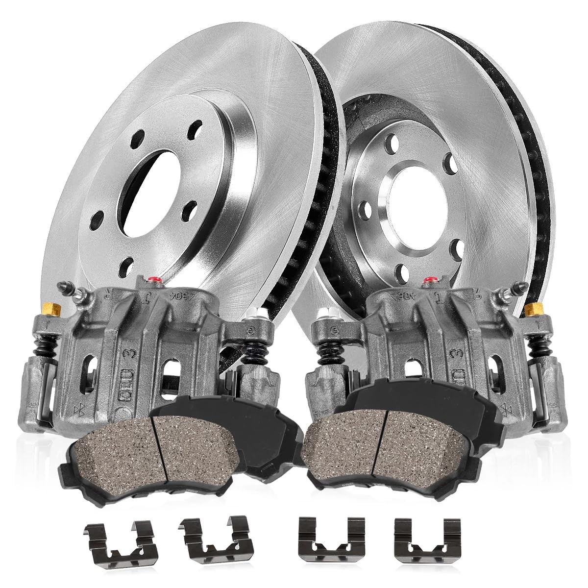 Callahan CCK07235 Front Brake Calipers Kit - Includes 2 OE Rotors, Ceramic Pads & Clips | Fits Dodge Challenger & Charger 300 | High-Performance Braking System for Daily Driving & Track Use