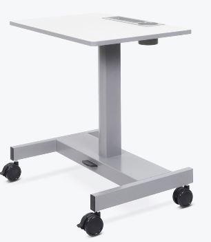 Luxor Pneumatic Adjustable Height Sit Stand Desk - Compact Short Version for Home & Office Workspace - Perfect for Small Spaces & Ergonomic Workstations