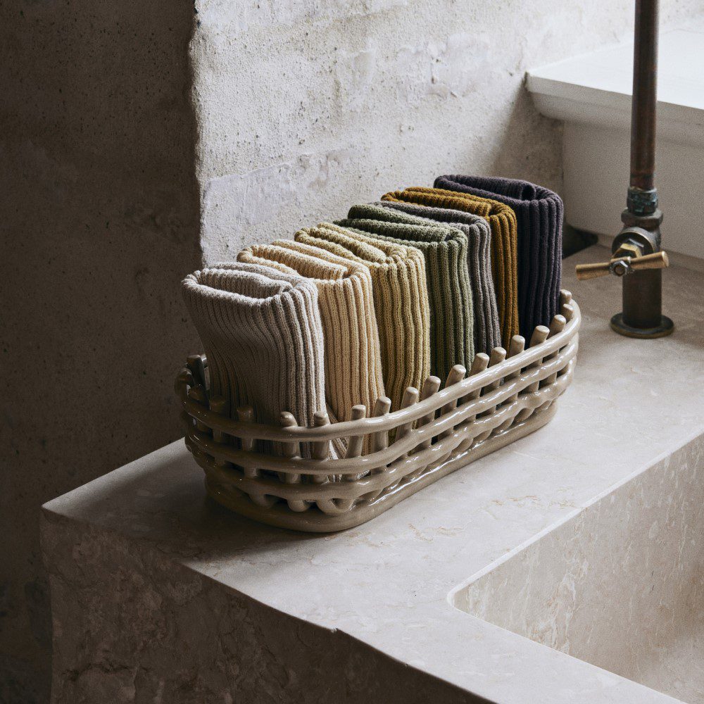 FERM LIVING Day Cloths - Set of 7 Soft Cotton Dish Towels in Calming Colors | Perfect for Kitchen, Bathroom & Everyday Cleaning Tasks