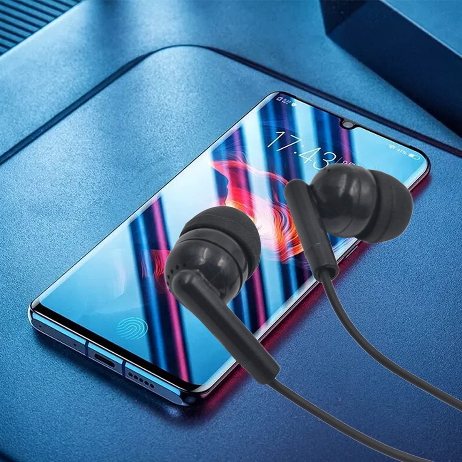 Best Wired Gaming Headset with 3.5mm Jack - Clear Ergonomic PVC Earbuds for Phone, Fitness & Sports | Noise Isolating In-Ear Headphones for Music, Workouts & Mobile Gaming (Black)