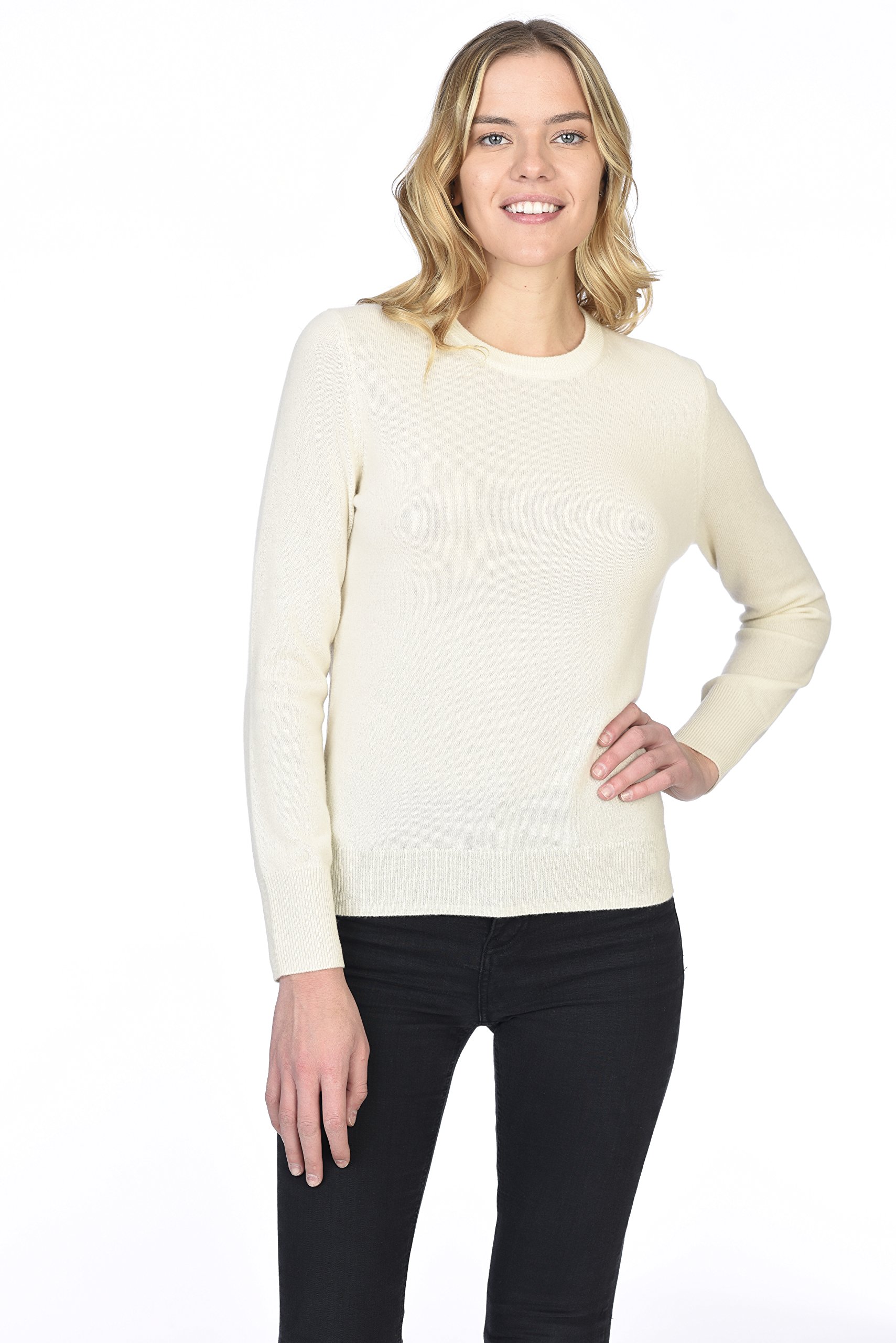 100% Pure Cashmere Women's Crewneck Sweater - Soft & Warm Long Sleeve Pullover for Women | Perfect for Office, Travel & Casual Wear