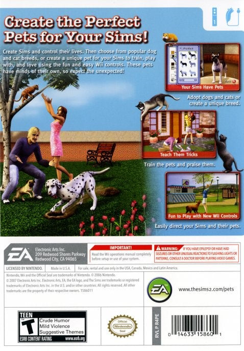 Used Sims 2 Pets Wii Video Game - Complete Edition | Nintendo Wii Simulation Game for Pet Lovers | Perfect for Family Game Night & Virtual Pet Training