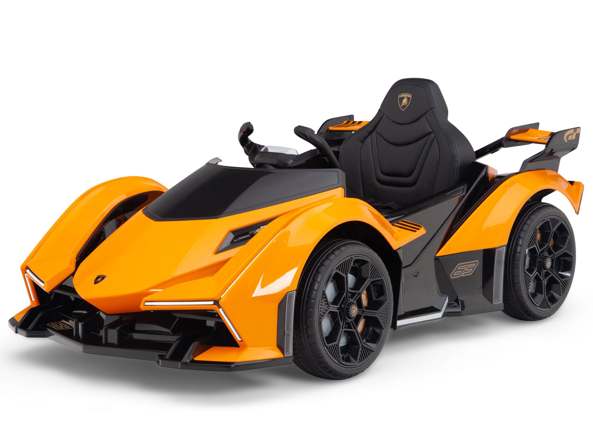 Lamborghini V12 Vision GT Kids Electric Ride On Car with Remote Control - 12V Battery Powered Toy Vehicle for Boys & Girls - Perfect for Birthday Gifts, Outdoor Play and Indoor Fun (Orange)