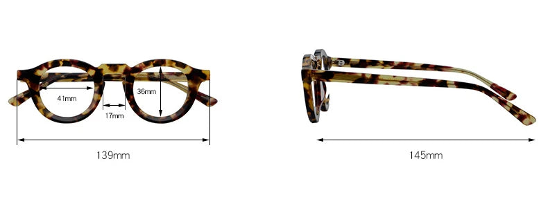 Stylish Black Full Rim Round Thick Acetate Eyeglasses Frame 23107 - Perfect for Reading, Fashion & Everyday Wear