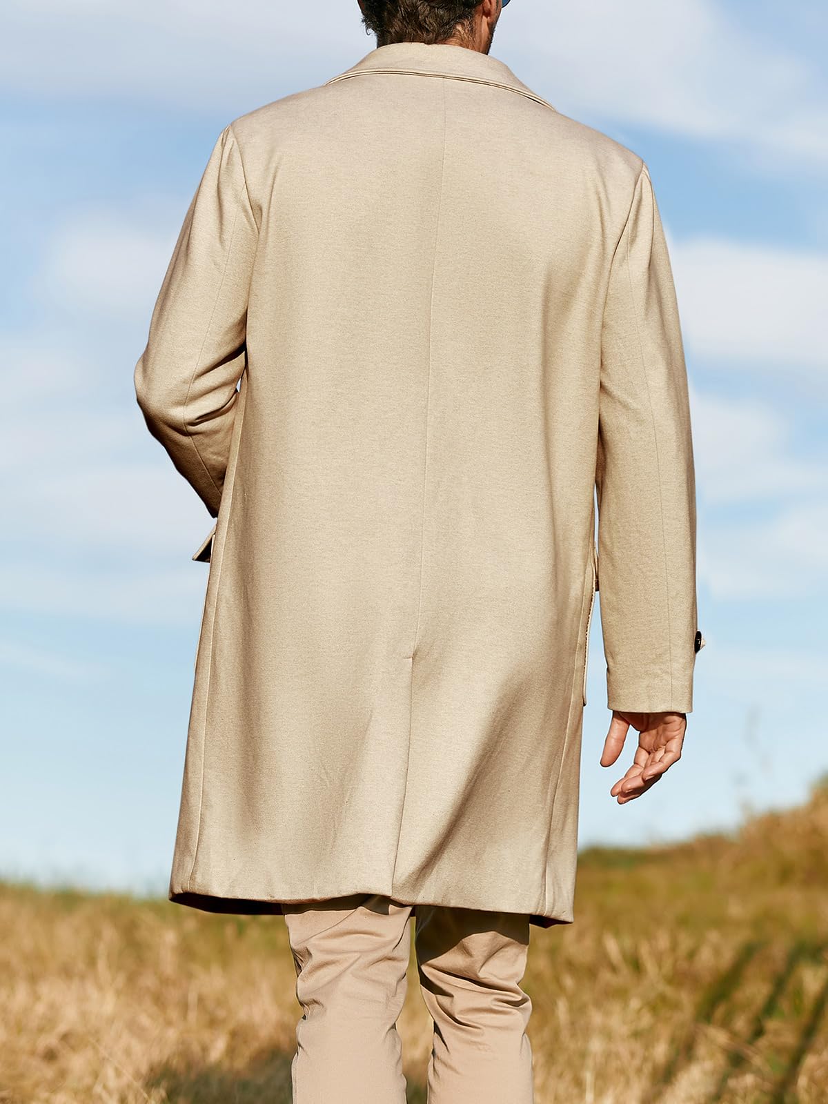 MNCEGEER Men's Trench Coat - Notch Lapel Double Breasted Casual Peacoat Jacket | Cotton Blend Water-Resistant Overcoat for Fall & Winter | Perfect for Office, Dating & Outdoor Activities
