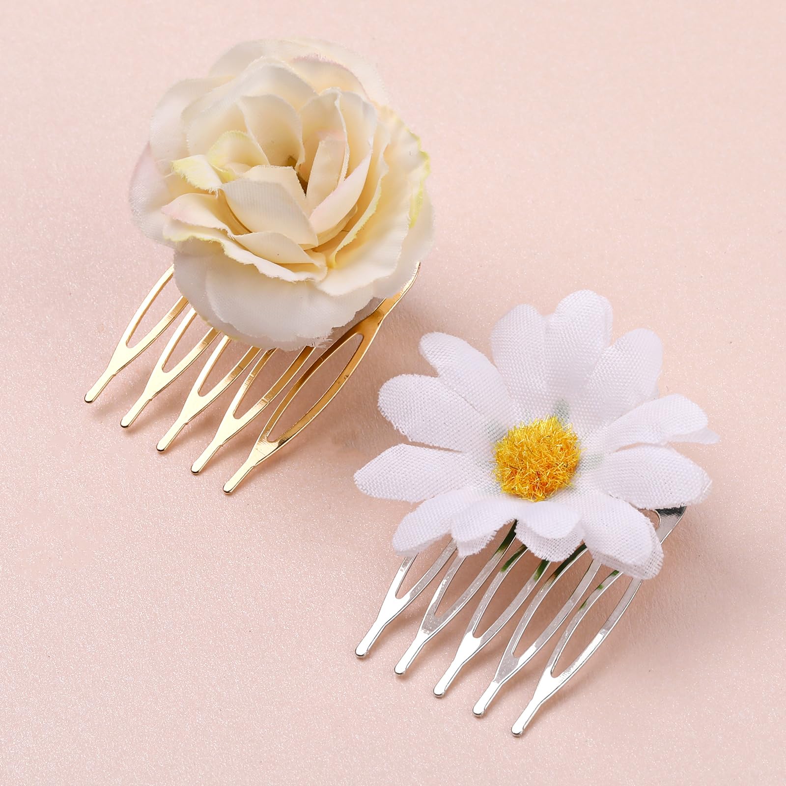 20PCS Small French Teeth Hair Combs for Women - Silver & Gold Tiny Hair Clip Combs for Fine Hair, DIY Crafting, Bridal Wedding Veil Accessories - Perfect for Updos, Braids, and Hair Styling