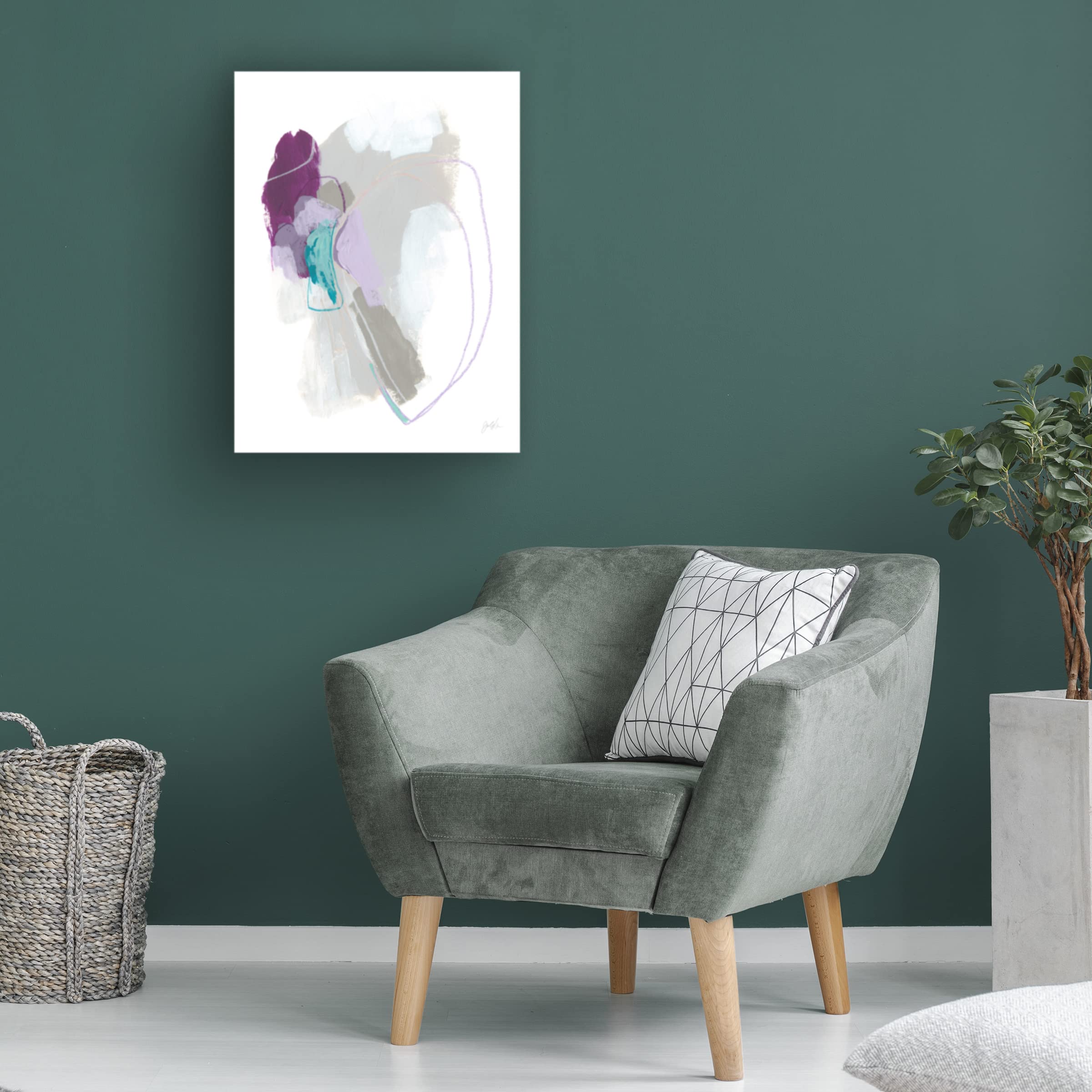 Trademark Fine Art 'Amethyst Arc I' Canvas Wall Art Print by June Erica Vess - Modern Abstract Painting for Living Room, Bedroom & Office Decor