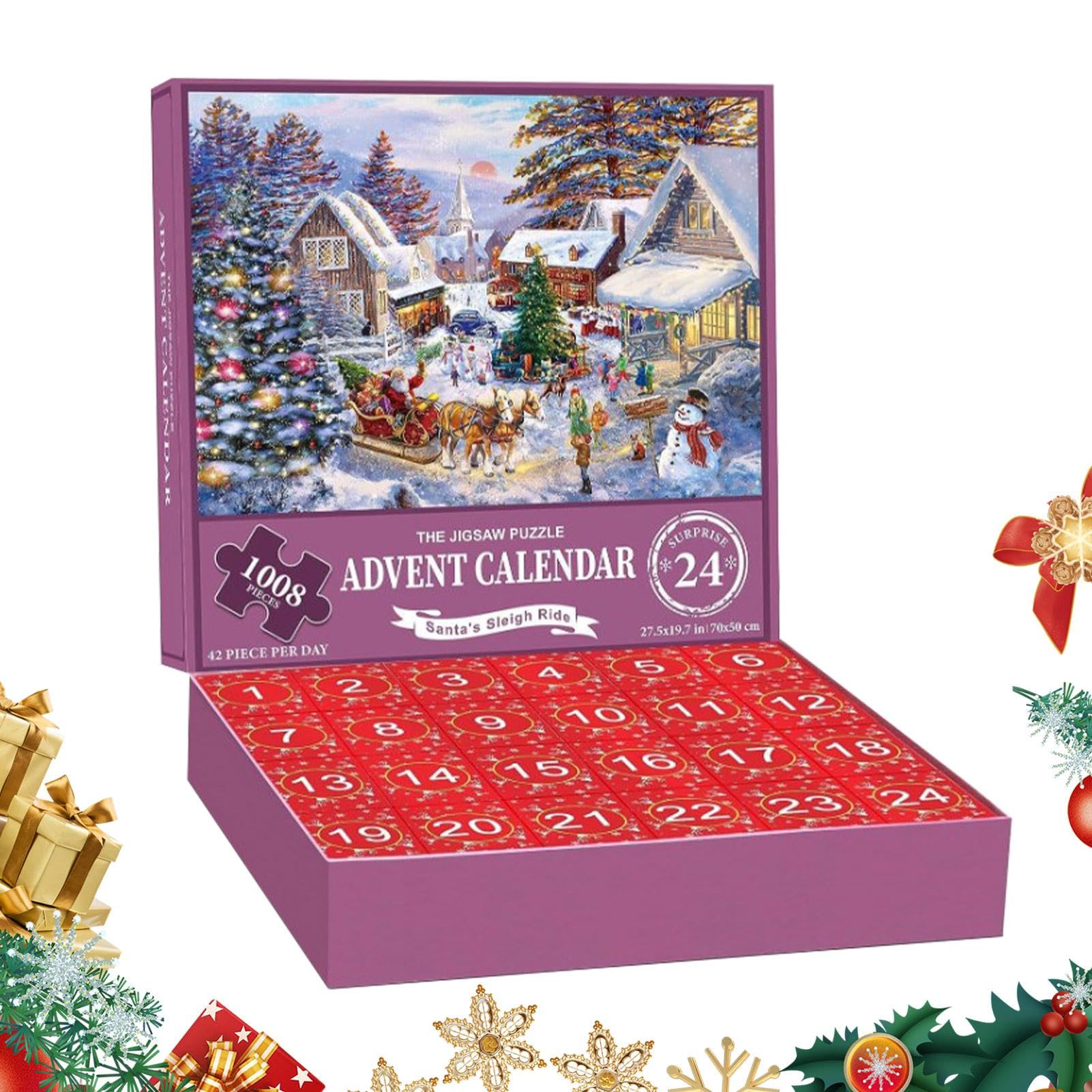 Christmas Countdown Puzzle - 24-Piece Advent Calendar Jigsaw Puzzle for Kids & Family | Fun Holiday Activity, Countdown to Christmas Tradition, Perfect for Family Game Night & Christmas Decor