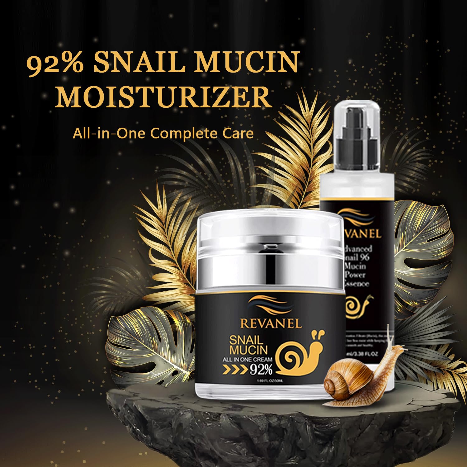 Snail Mucin 92% Repair Cream - Hydrating Korean Skincare for All Skin Types - Daily Moisturizer & Healing
