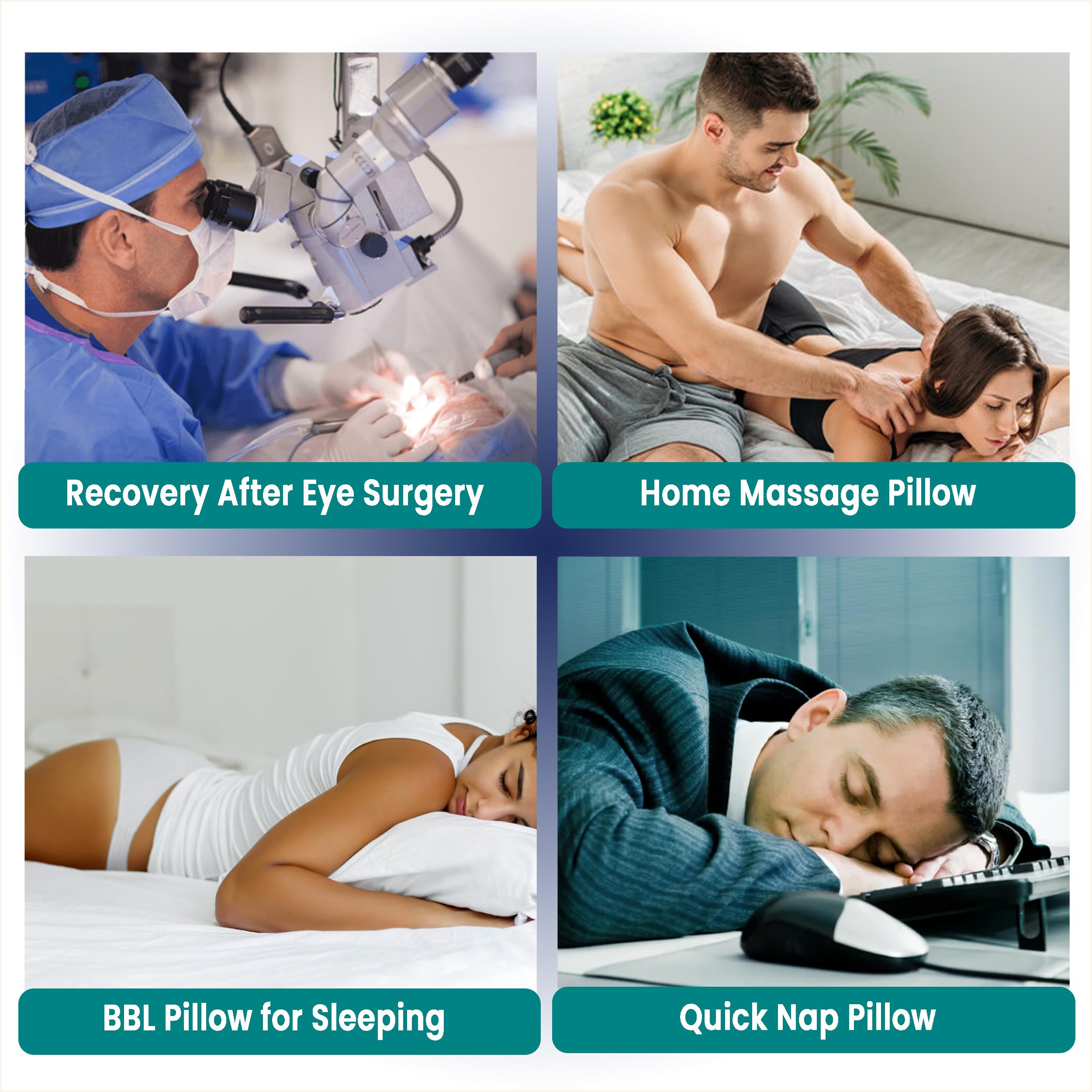 Post-Surgery Adjustable Face Down Pillow for Eye & BBL Recovery - Ergonomic Massage Pillow for Sleeping & Bed Rest - Customizable Firmness & Height - Ideal for Post-Op Care, Home Relaxation & Pain Relief