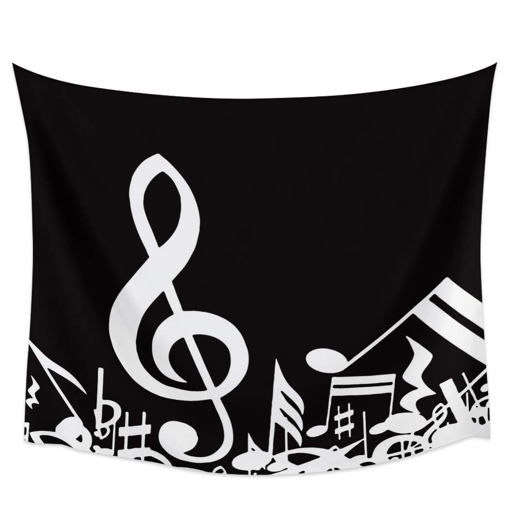 Infinidesign Music Note Tapestry Wall Hanging - 59x90 Inch Large Bohemian Decor for Bedroom, Living Room, Dorm | Soundwave Art Backdrop for Concerts, Photo Shoots & Music Studio Decor