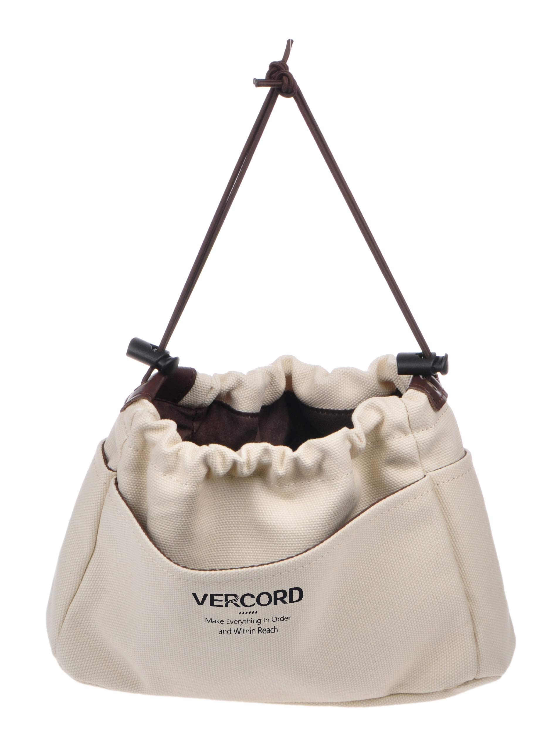 Vercord Canvas Handbag Organizer - Large Beige Purse Insert with 10 Pockets | Sturdy Bag in Bag Organizer for Women | Perfect for Tote Bags, Travel & Everyday Use