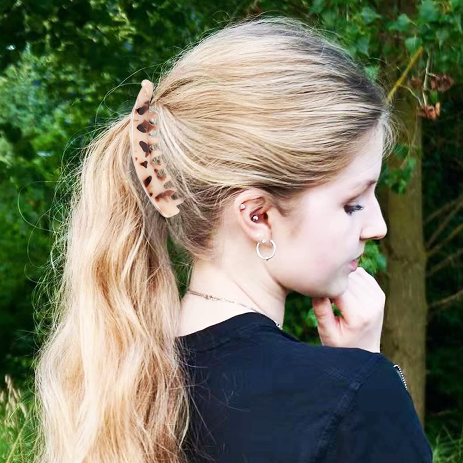 6 Pcs Large Banana Hair Clips 5.3 Inch - Strong Hold Hair Accessories for Women & Girls with Thick or Fine Hair - Perfect for Ponytails, Buns & Everyday Hairstyles