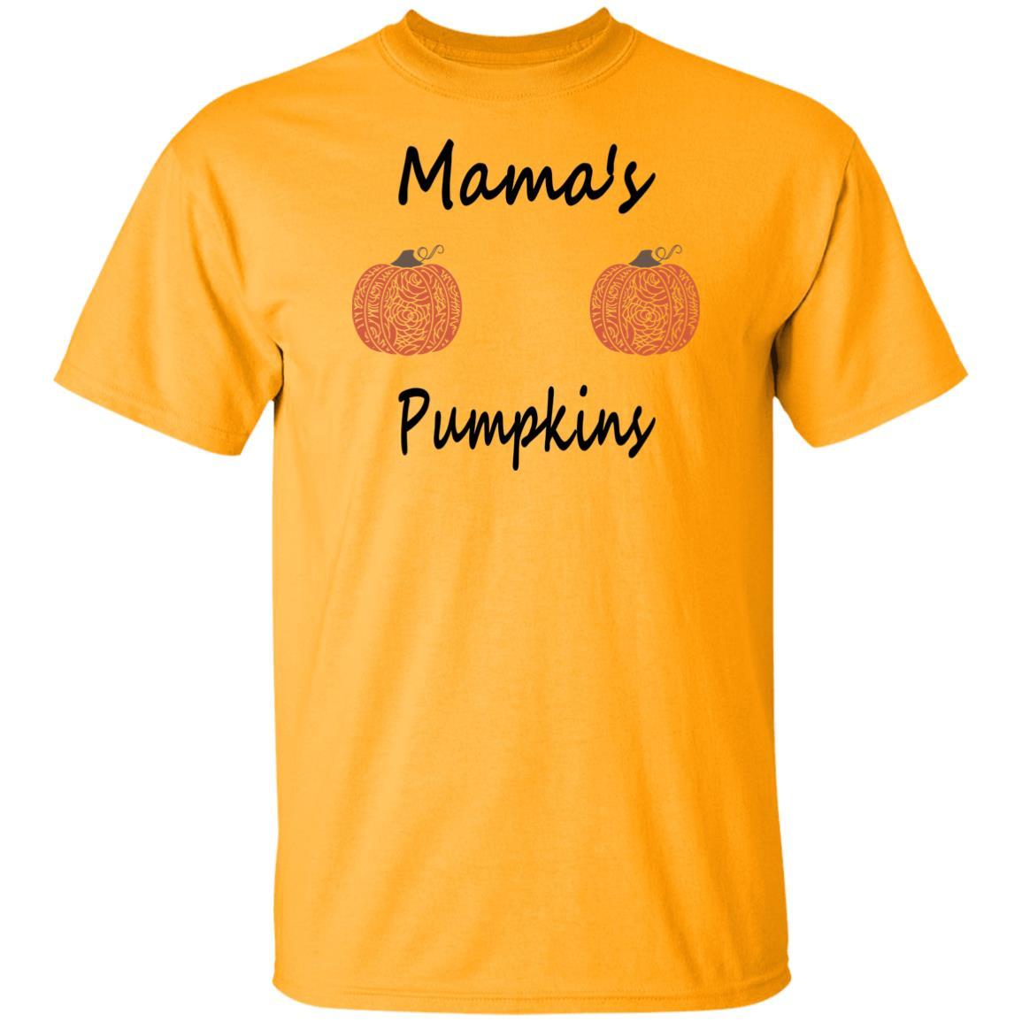 WineyBitches.Co Mama's Pumpkins Halloween T-Shirt - Soft 100% Cotton Women's Tee for Halloween Parties, Costume Contests & Fall Festivals