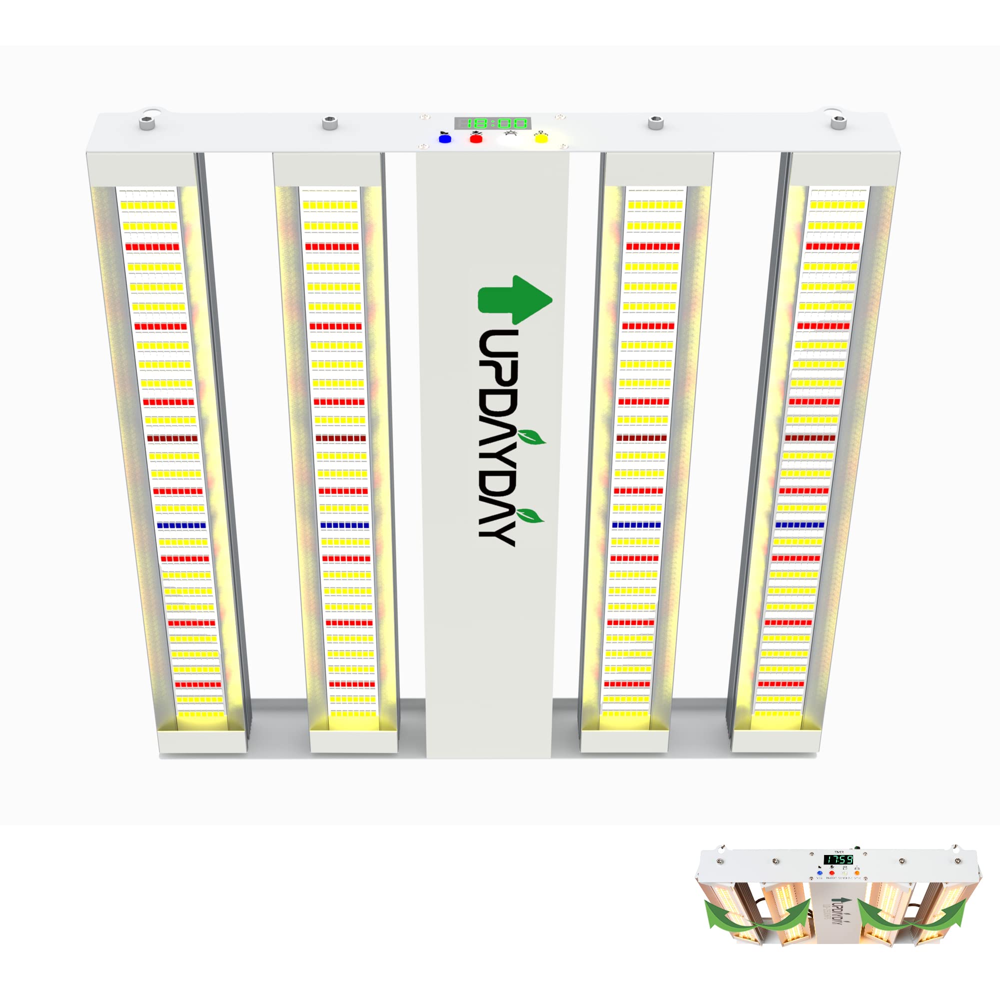 UPDAYDAY UD-4000HPS Full Spectrum LED Grow Light with Dimmable Timer - 400W Plant Growing Lamp for Indoor Plants, Greenhouse, Hydroponics, Bloom & Veg Stages | Perfect for Home Gardening, Vertical Farming & Commercial Grow Operations