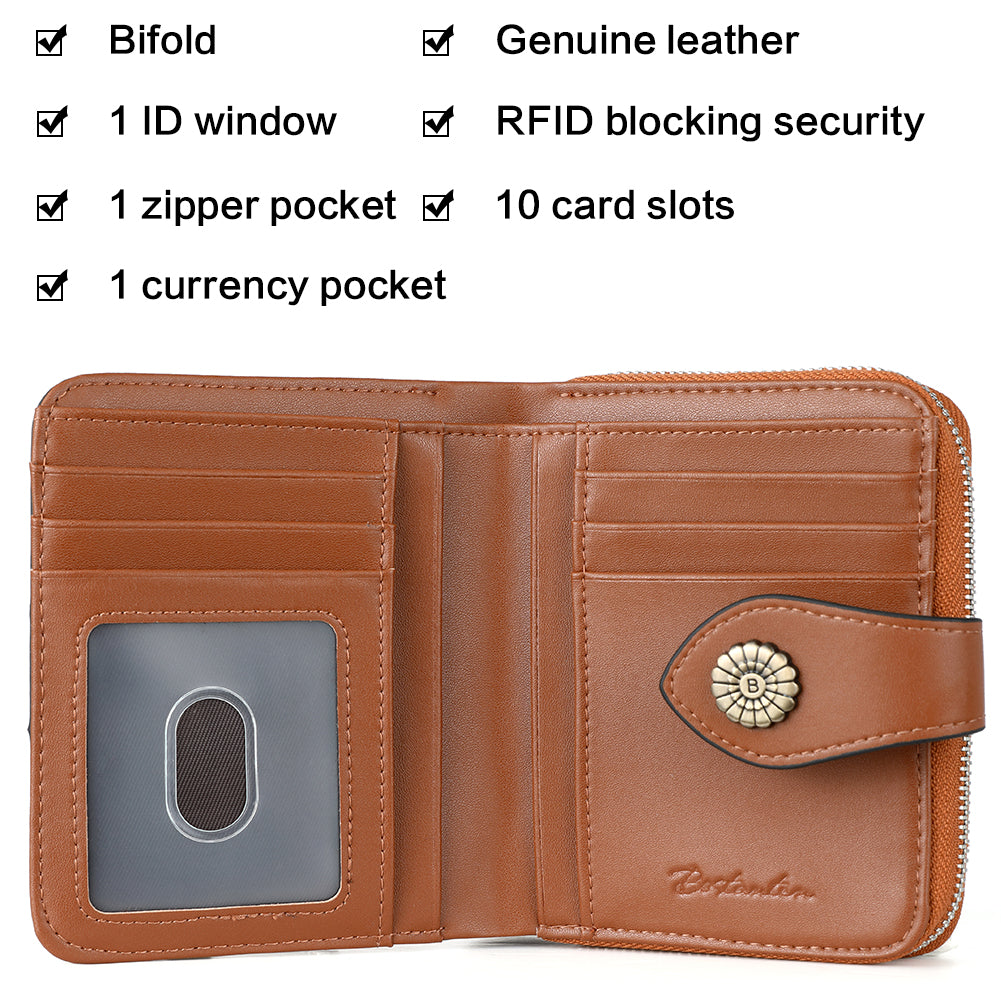 Premium Full Grain Leather Money Clip Wallet for Men - Slim Bifold RFID Blocking Wallet - Perfect for Business, Travel & Everyday Carry (EC)
