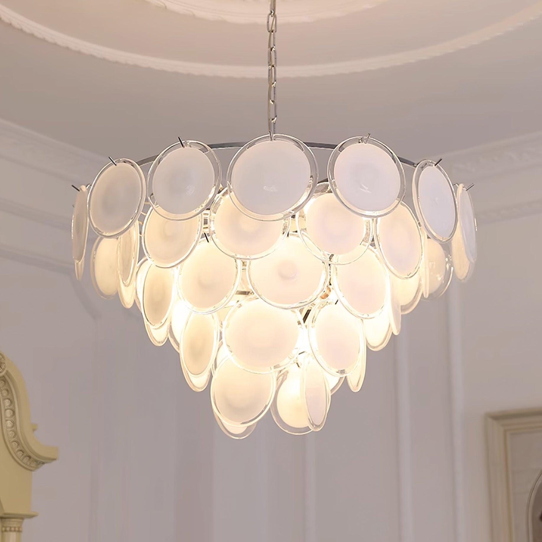 Bettina Murano Glass Chandelier - Elegant Handcrafted Venetian Lighting Fixture for Dining Room, Bedroom, or Entryway