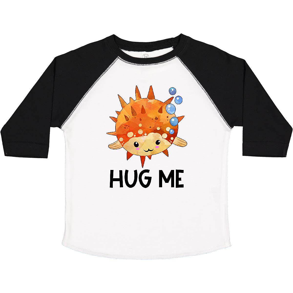 Inktastic Hug Me Cute Pufferfish with Bubbles Toddler T-Shirt - Soft Cotton Kids Tee for Boys & Girls - Fun Playdate & Birthday Outfit