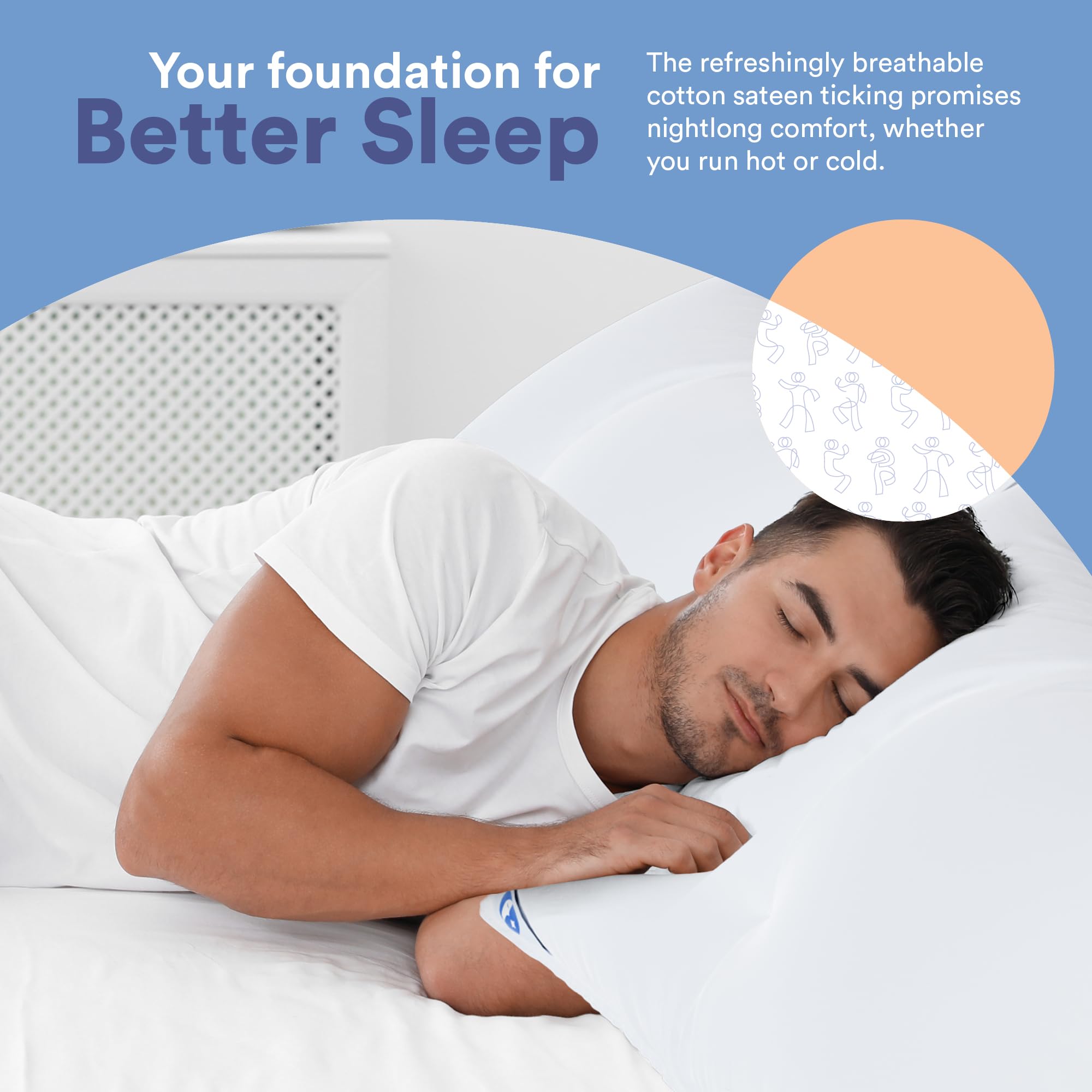 Premium 100% Luxury Down Pillows 550 Fill Power - Ultra Soft King Size Bed Pillow for Side, Back & Stomach Sleepers - Hypoallergenic & Breathable - Perfect for Hotels, Guest Rooms & Master Bedrooms (White, Pack of 1)