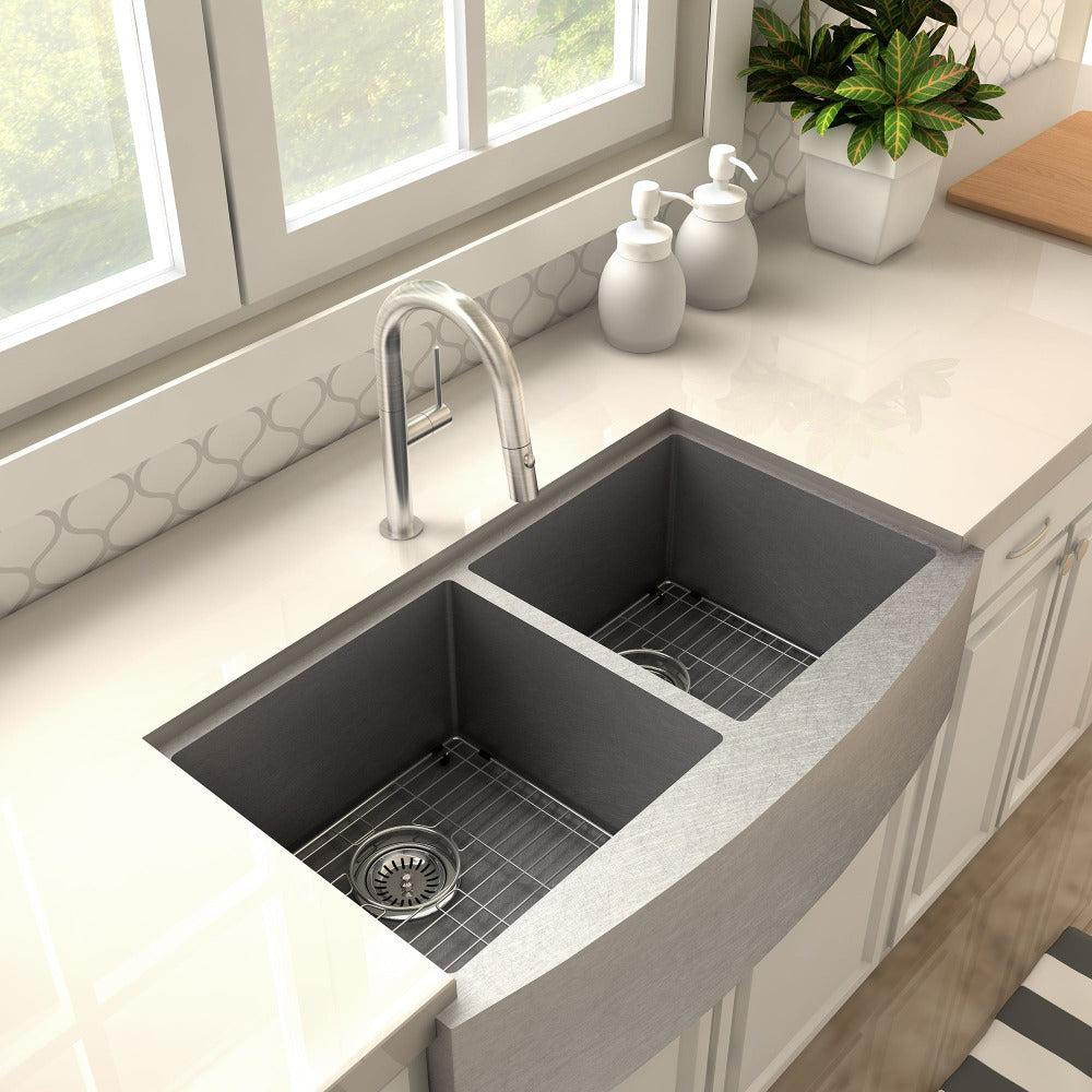 ZLINE Voltaire Single Handle Pull Down Kitchen Faucet in Brushed Nickel - Modern High Arc Sprayer for Sink, Perfect for Cooking & Dishwashing (VLT KF BN)