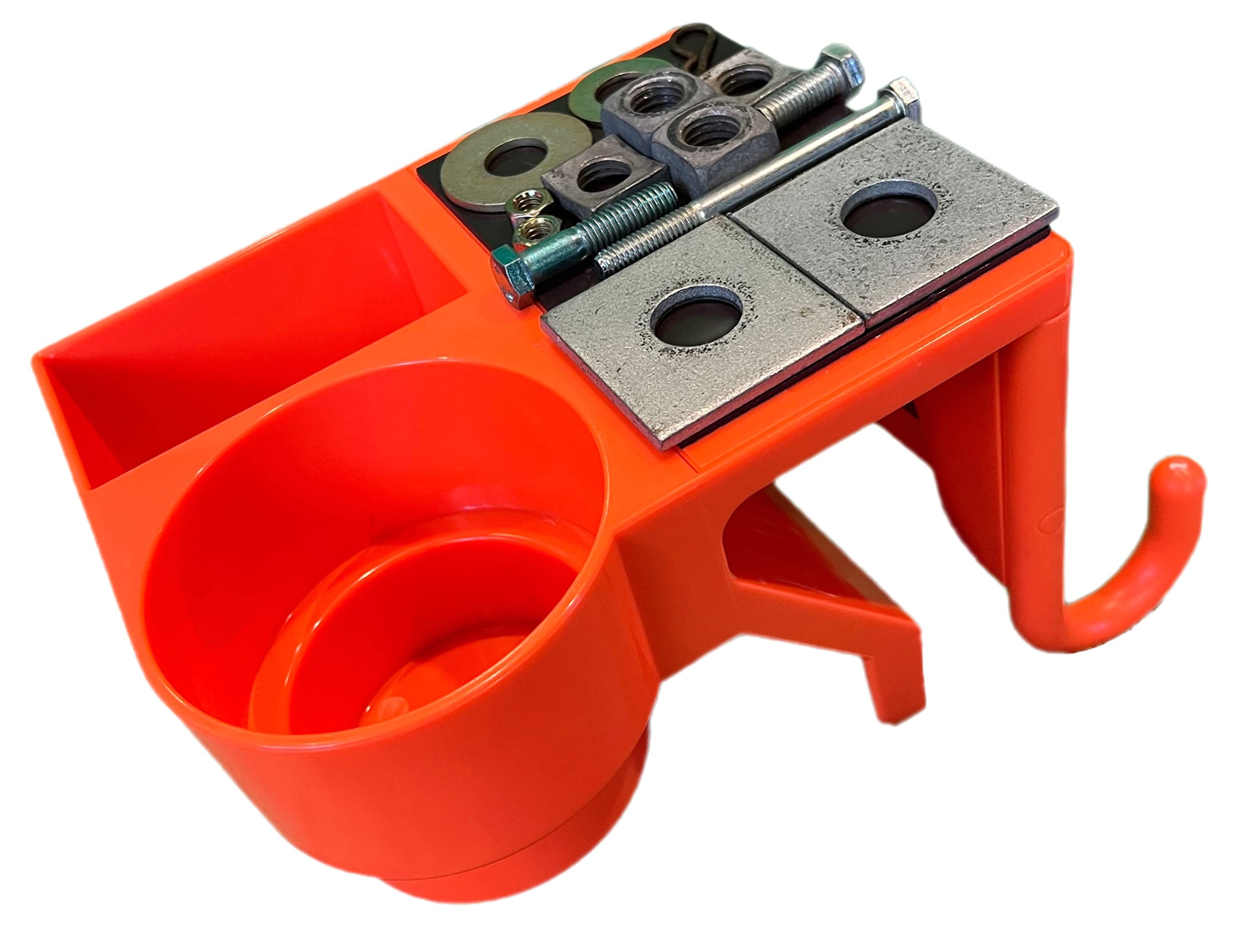 4-in-1 Magnetic Bucket Truck Tool Organizer with Hooks, Cup Holder & Storage | Heavy Duty Utility Organizer for Electricians, Contractors & Construction Workers | Perfect for Ladders, Buckets & Work Trucks