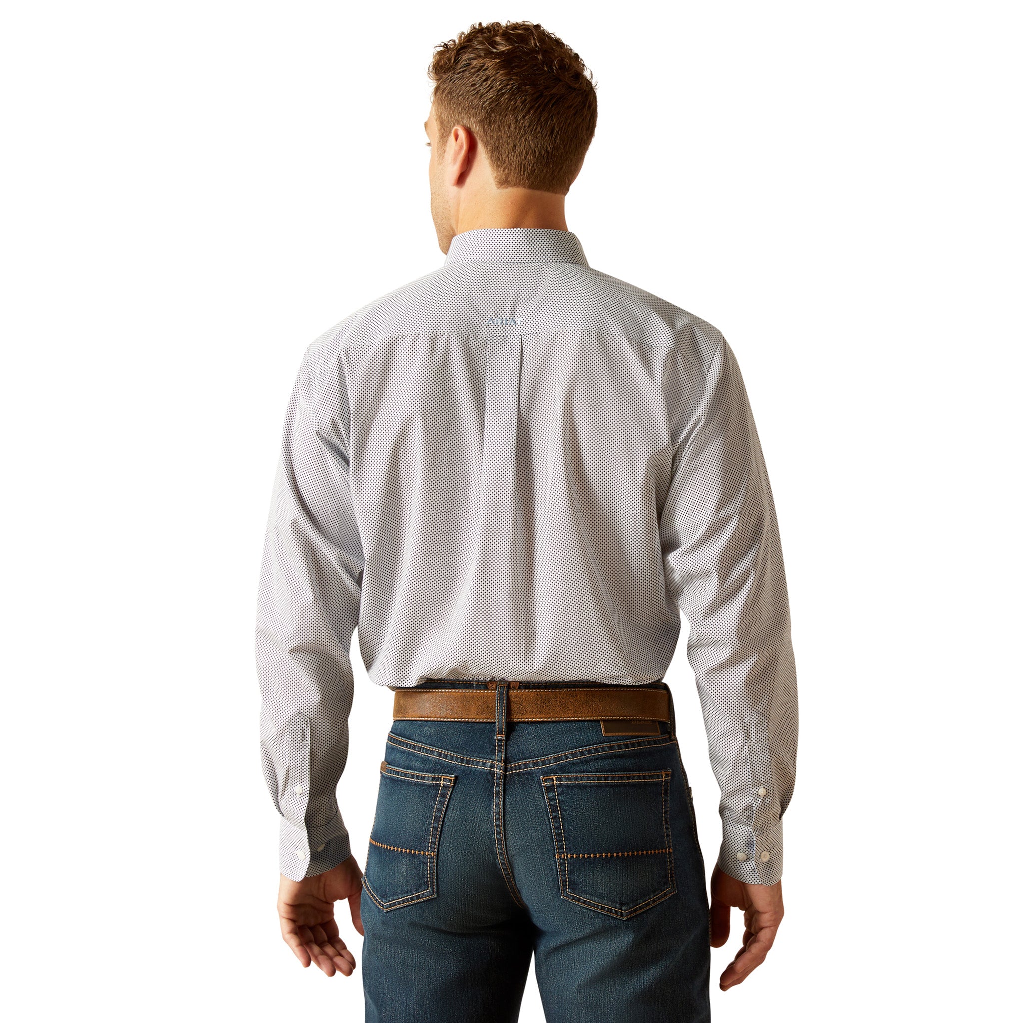 Ariat Men's Wrinkle Free Wes Classic Fit Long Sleeve Shirt - Comfortable Western Style Work & Casual Wear for Ranch, Office & Outdoor Activities
