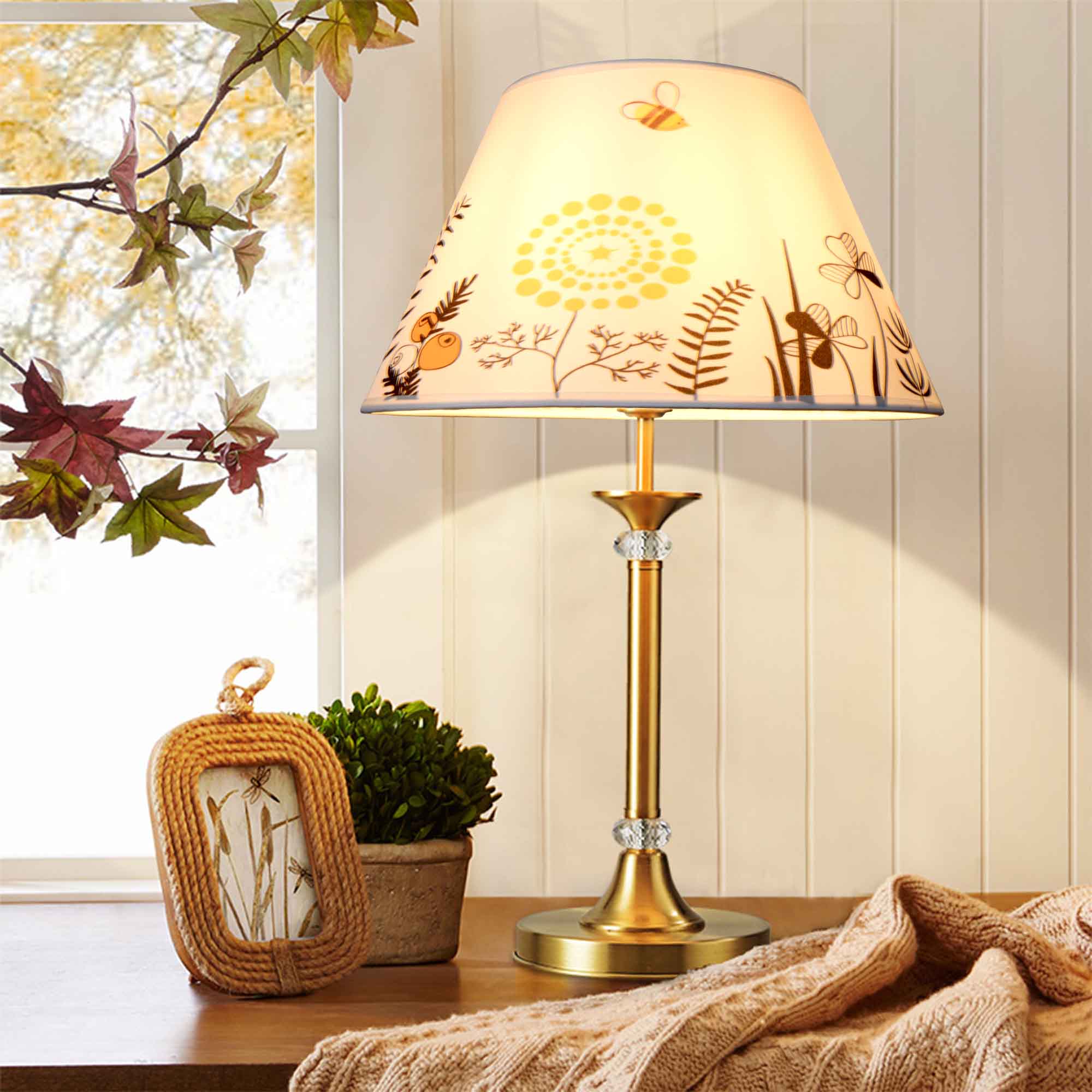 Empire Style Round Lamp Shade Set of 2 - 7x13x7.8 Inches - Carro Home Collection Limited Edition - Perfect for Living Room, Bedroom & Dining Room Lighting Decor