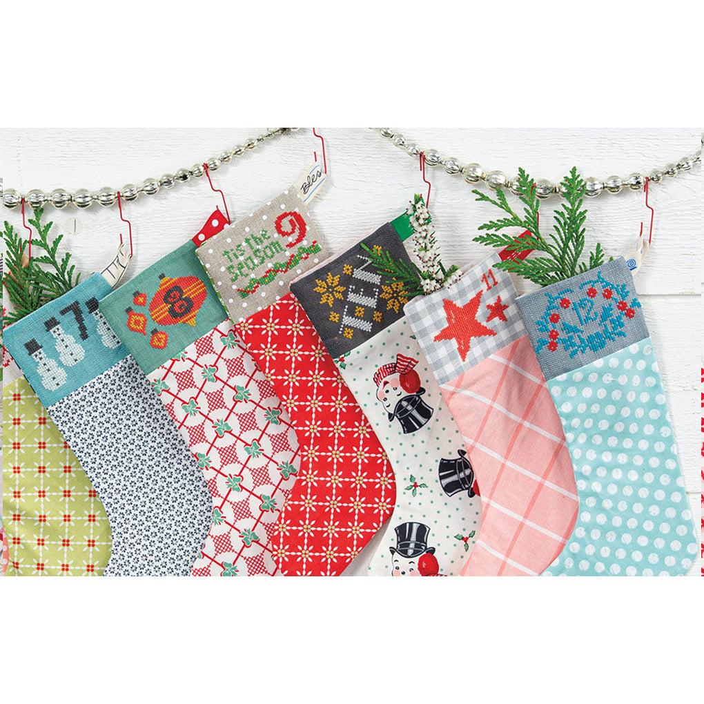 24 Mini Stockings for Cross Stitch Christmas Countdown - DIY Holiday Advent Calendar Decorations for Home & Festive Party Decor