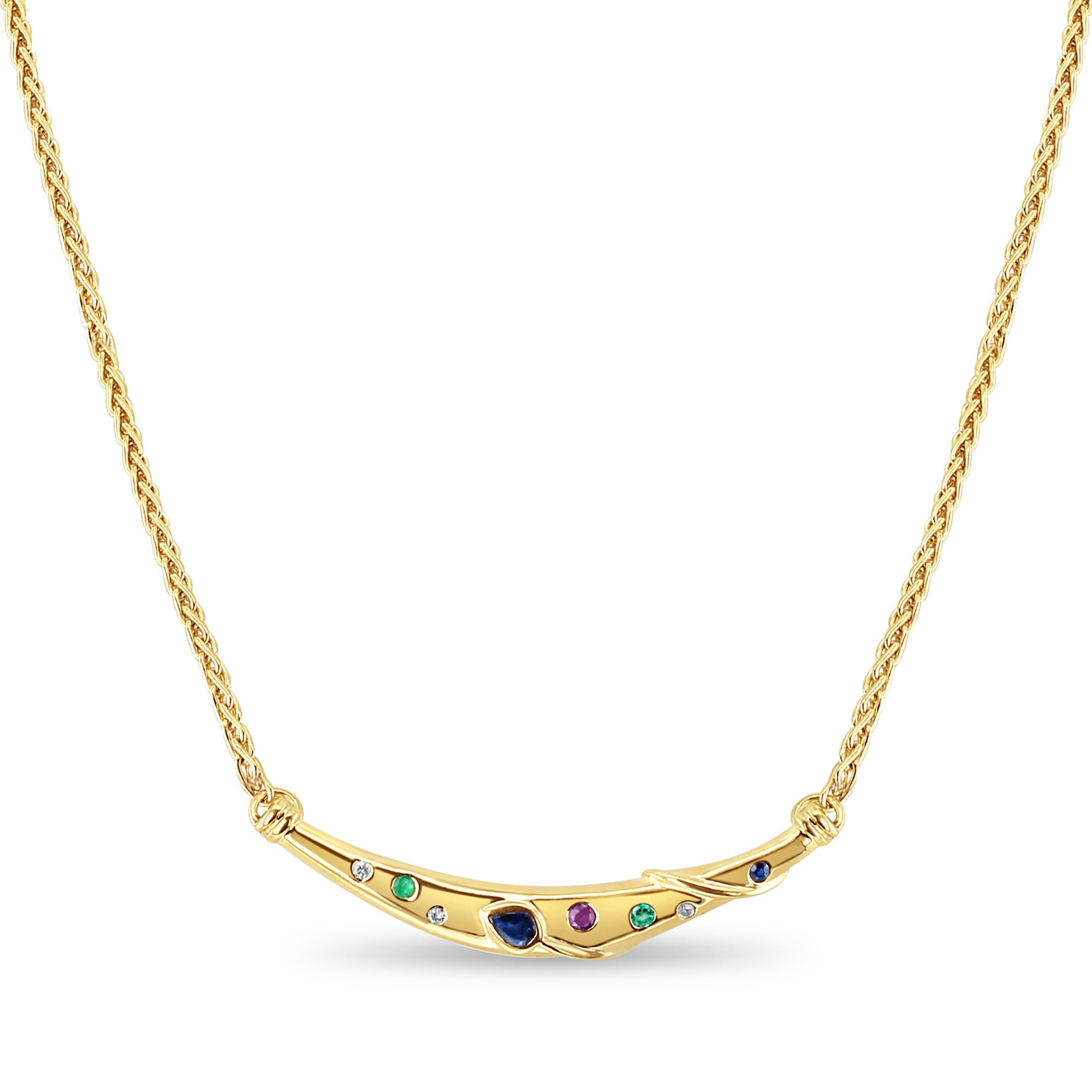 Assorted Gemstone Arc Necklace - Elegant Handmade Jewelry for Women | Perfect for Weddings, Parties & Everyday Wear