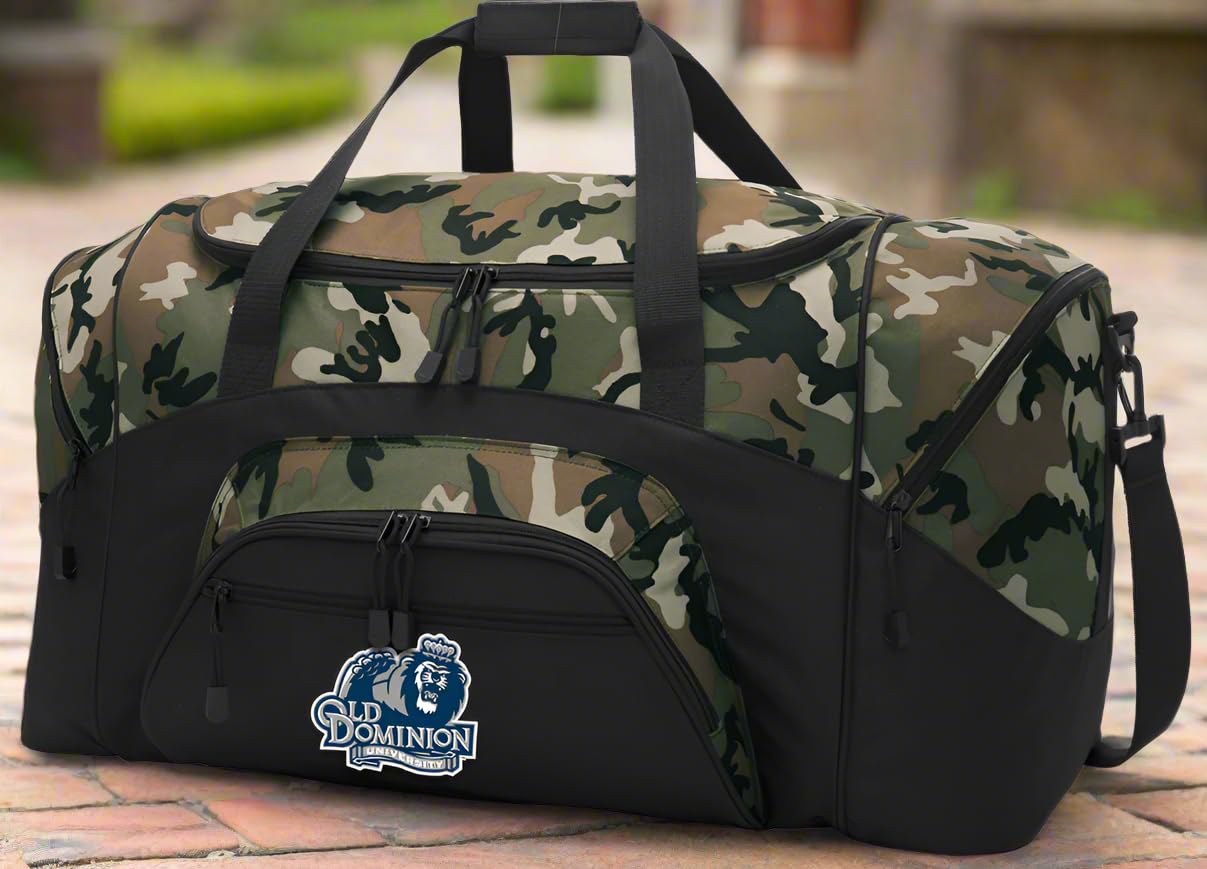 ODU Camo Large Duffel Bag - Old Dominion University Duffle Luggage for Men, Travel & Gym Bag - Perfect Gift for Him, College Students & Alumni (Military Green)