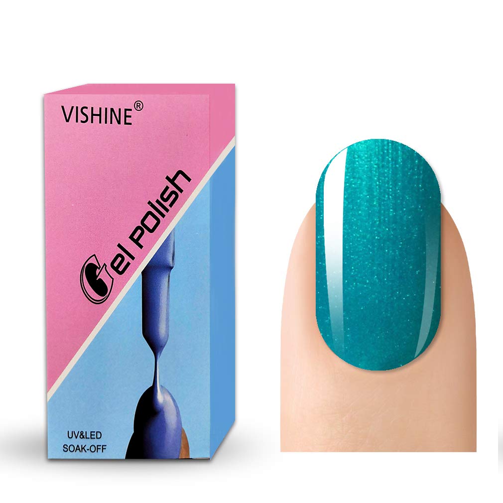 Vishine UV Gel Nail Polish - Soak Off Salon Manicure Gel in Seagreen (724) for Long-Lasting Nail Art | Perfect for Home & Professional Nail Salons