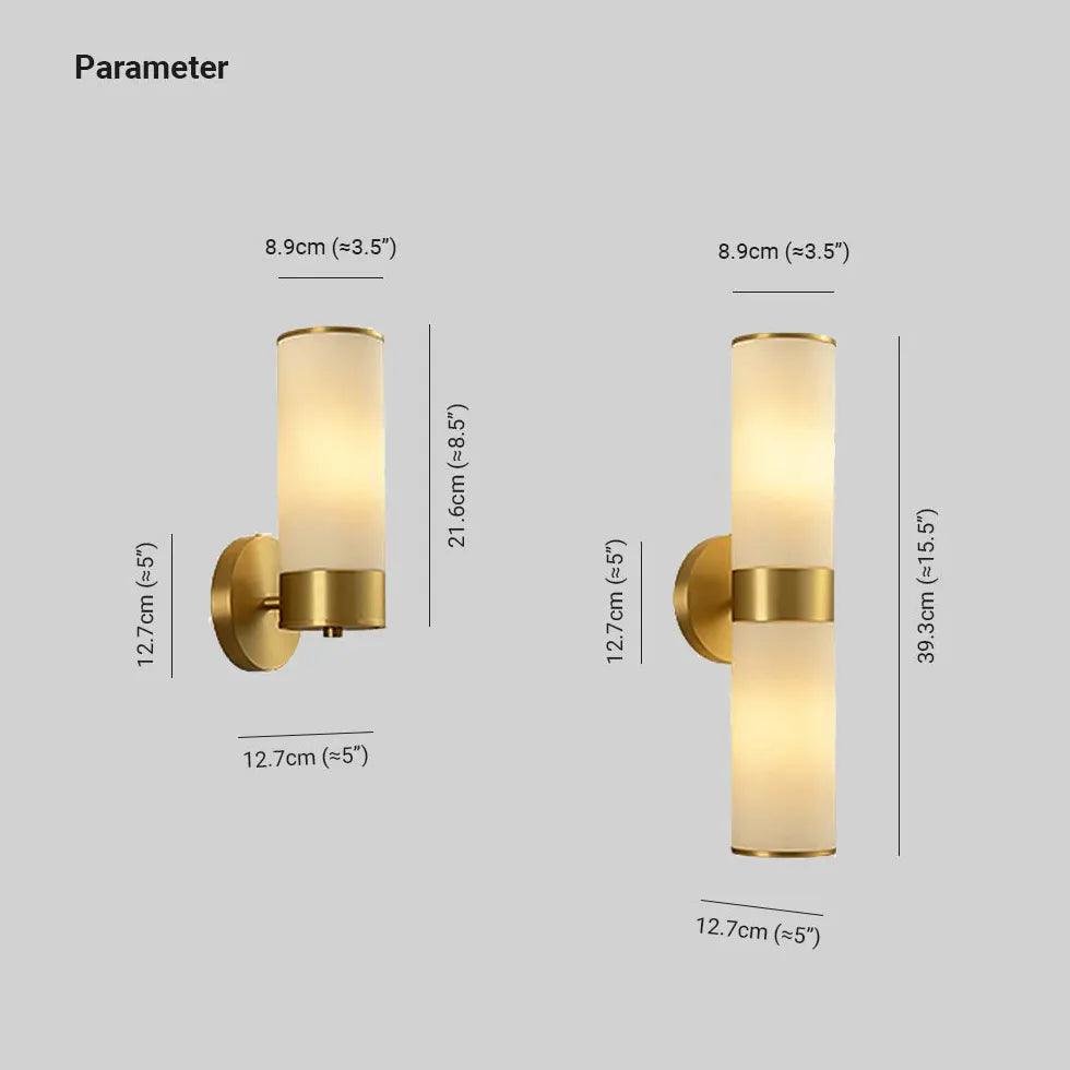 Brass Wall Sconce Light Fixture for Bathroom - Vintage Cylinder Design, Oil Rubbed Bronze Finish - Perfect for Hallway, Bedroom, and Vanity Lighting