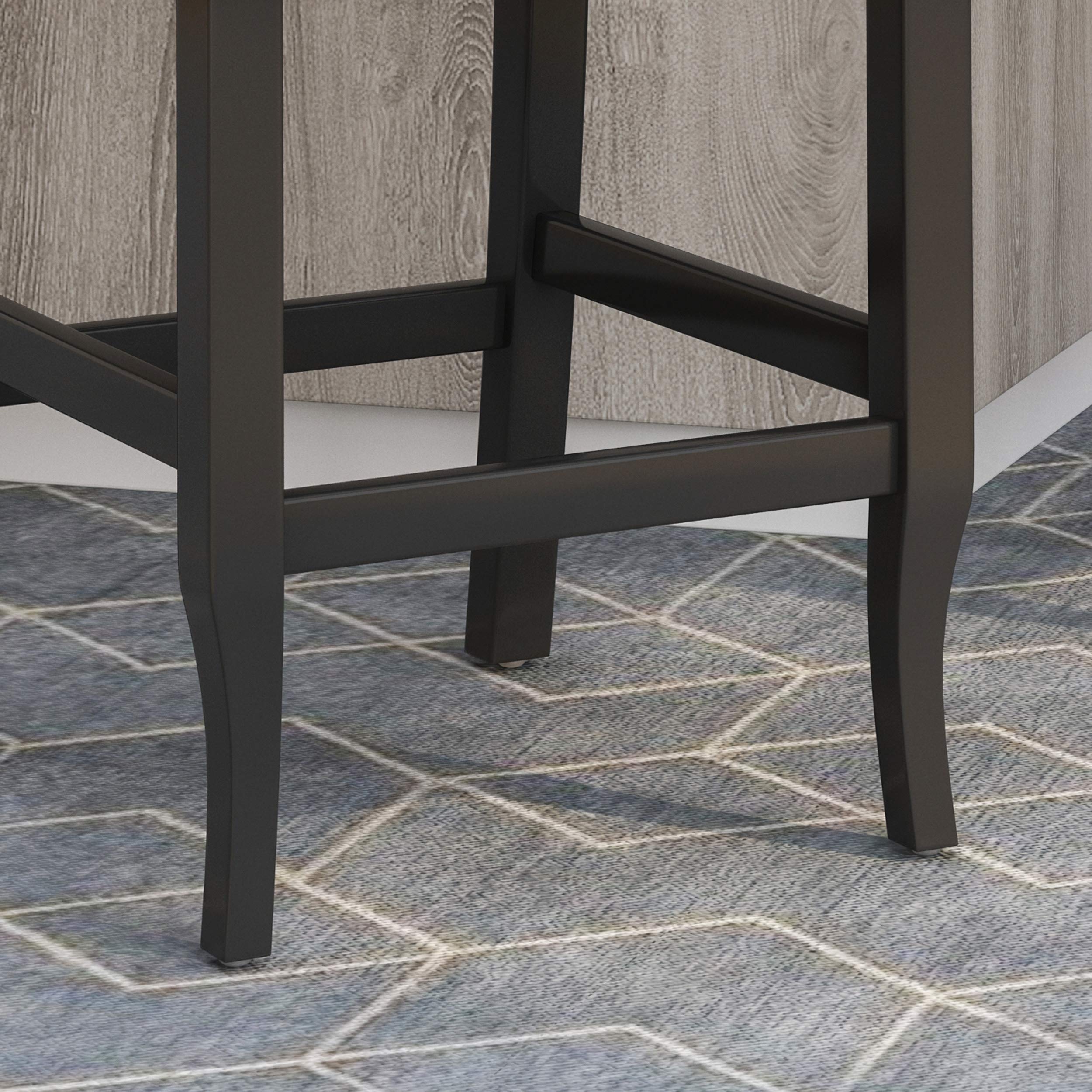 GDFStudio Navy Blue & Dark Brown Counter Stool - 24