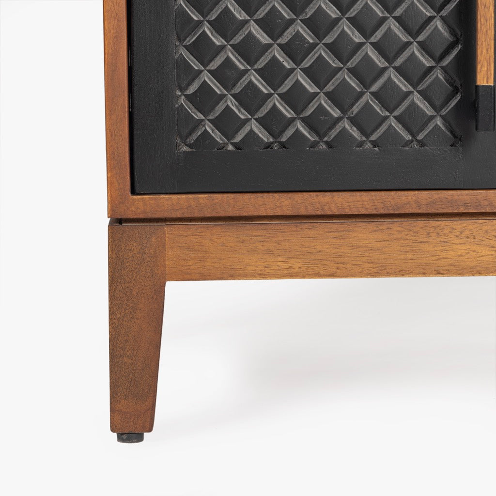 Modern Dark Brown Nightstand with 2 Drawers - Bedside Table for Bedroom, Living Room, or Office - Solid Wood Bedside Storage Cabinet with Sleek Design