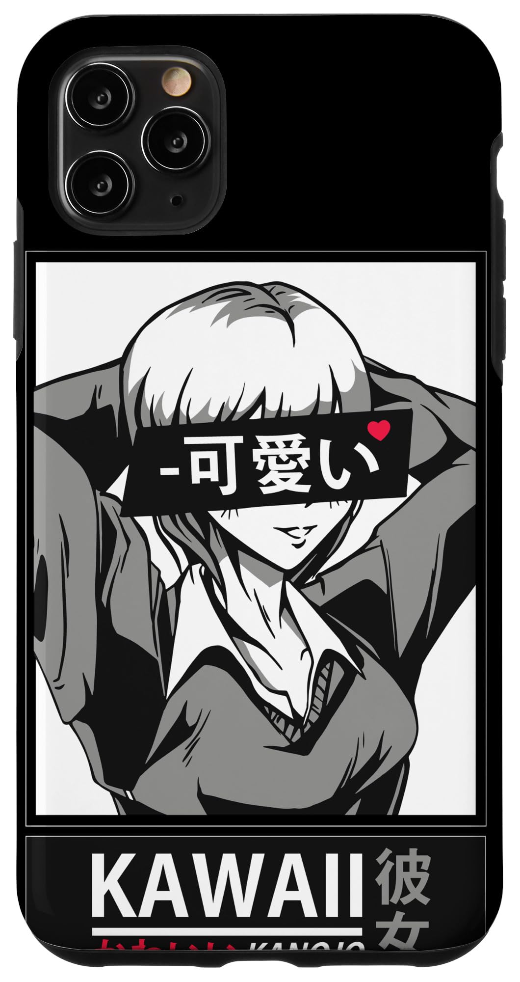 Cute Japanese Anime Manga School Girl iPhone 11 Pro Max Case - Kawaii Kanojo Design for Anime Lovers & Manga Fans - Perfect for School, Work & Daily Use