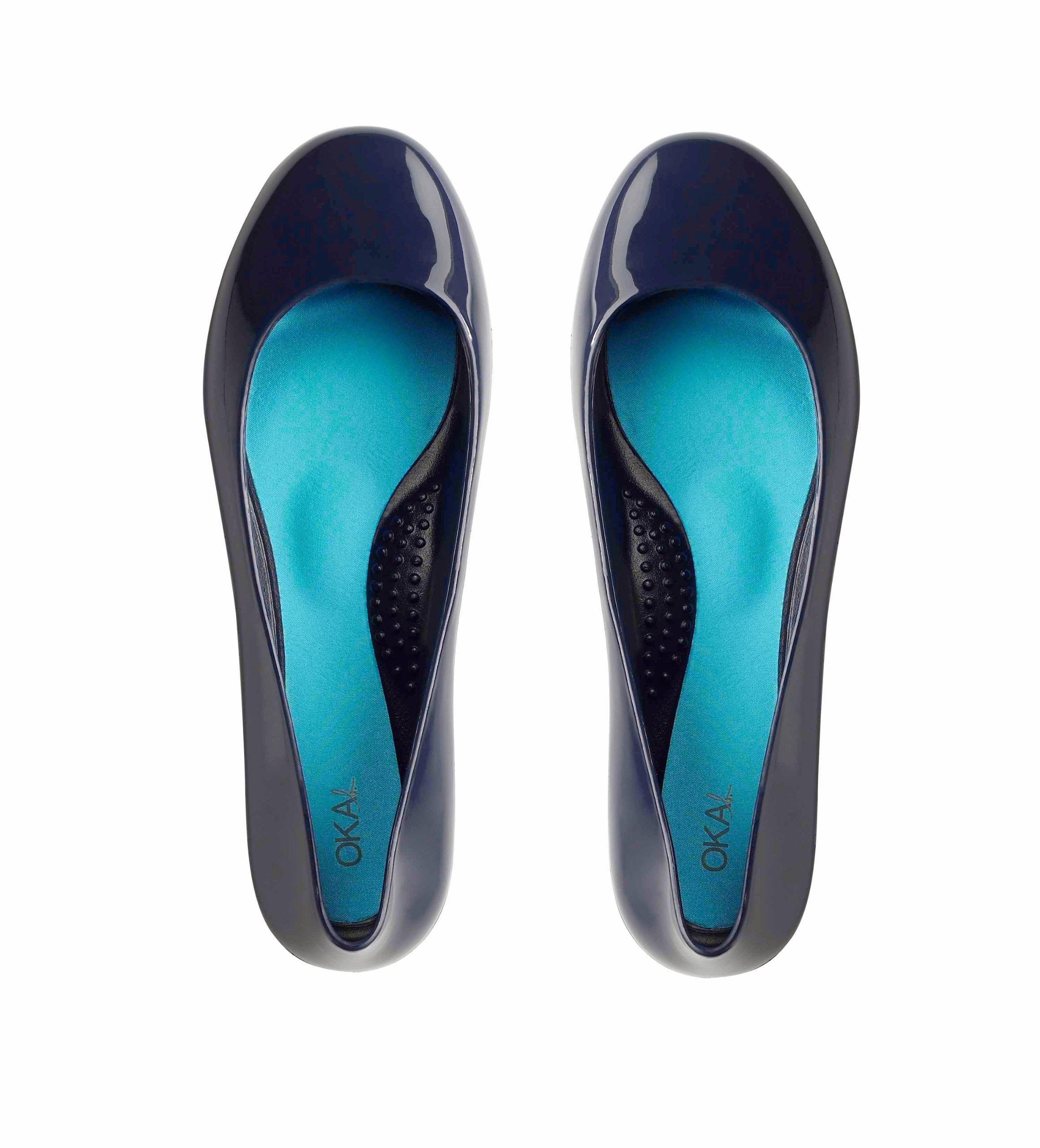Oka-B Women's Taylor Shiny Ballet Flats - Comfortable Slip-On Shoes for Women, Sapphire Blue Shiny Leather, Size 9 Medium (US) | Perfect for Office, Casual Wear & Travel