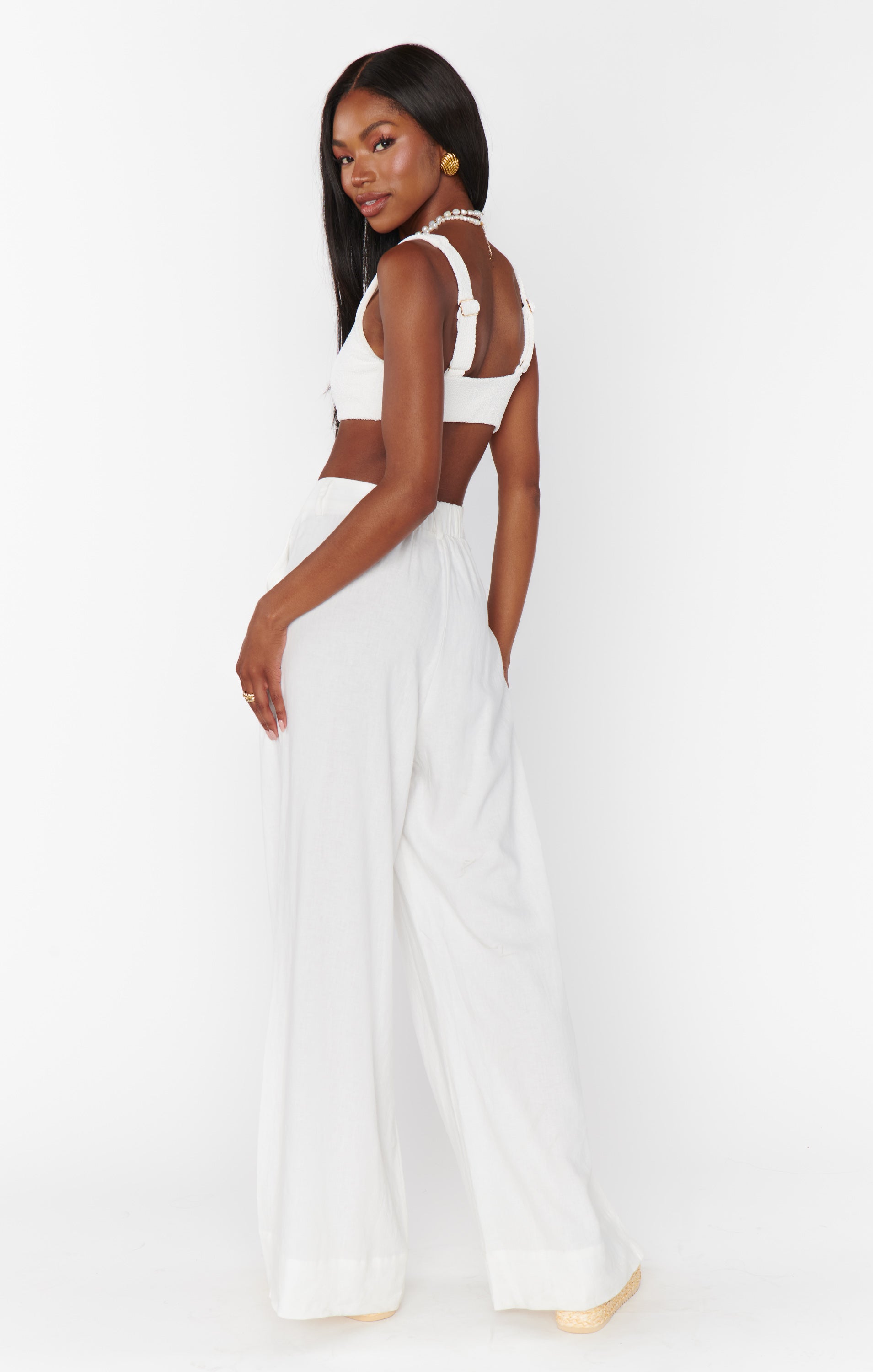 Hayes White Linen Trousers for Women - Comfortable Summer Pants for Office, Travel & Casual Wear