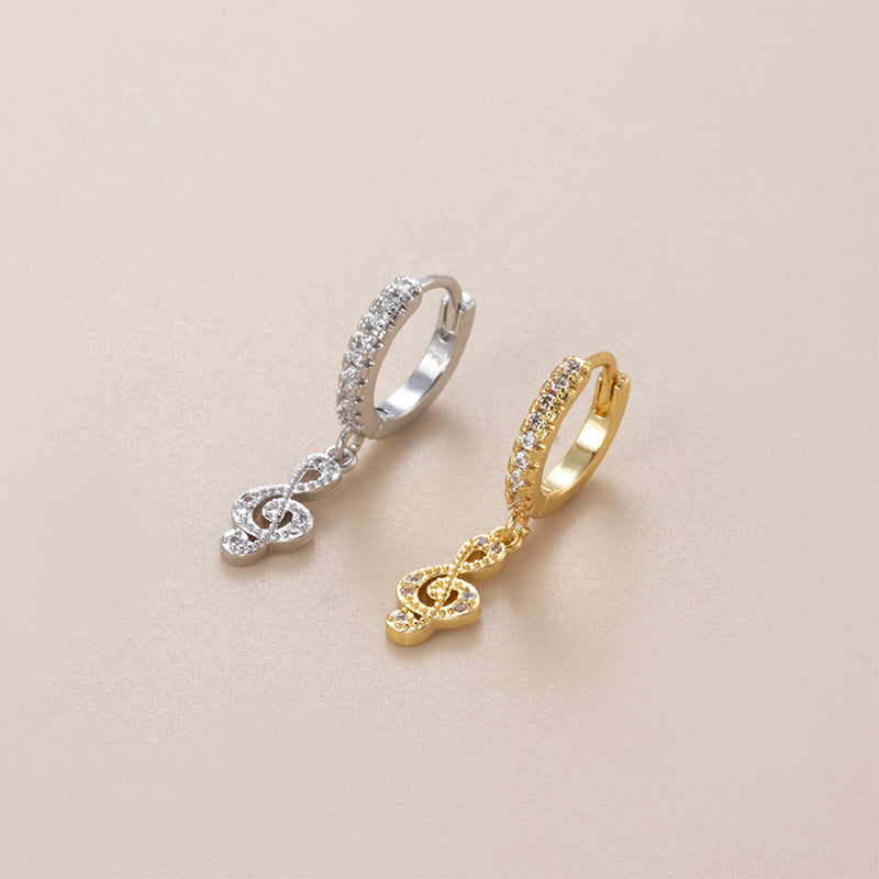 18K Gold Cartilage Huggie Earrings - Celestial Dangle Earrings for Women | HSPJ877 | Perfect for Everyday Wear, Parties & Special Occasions