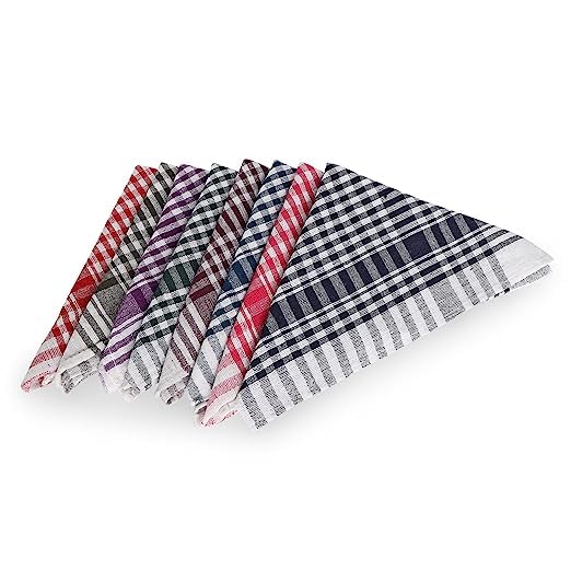 Yogiram 15x15 Inch Cotton Kitchen Duster Cloth - 4 Pack Multipurpose Wet & Dry Cleaning Towels for Kitchen, Dishes, Countertops, and Stainless Steel Appliances