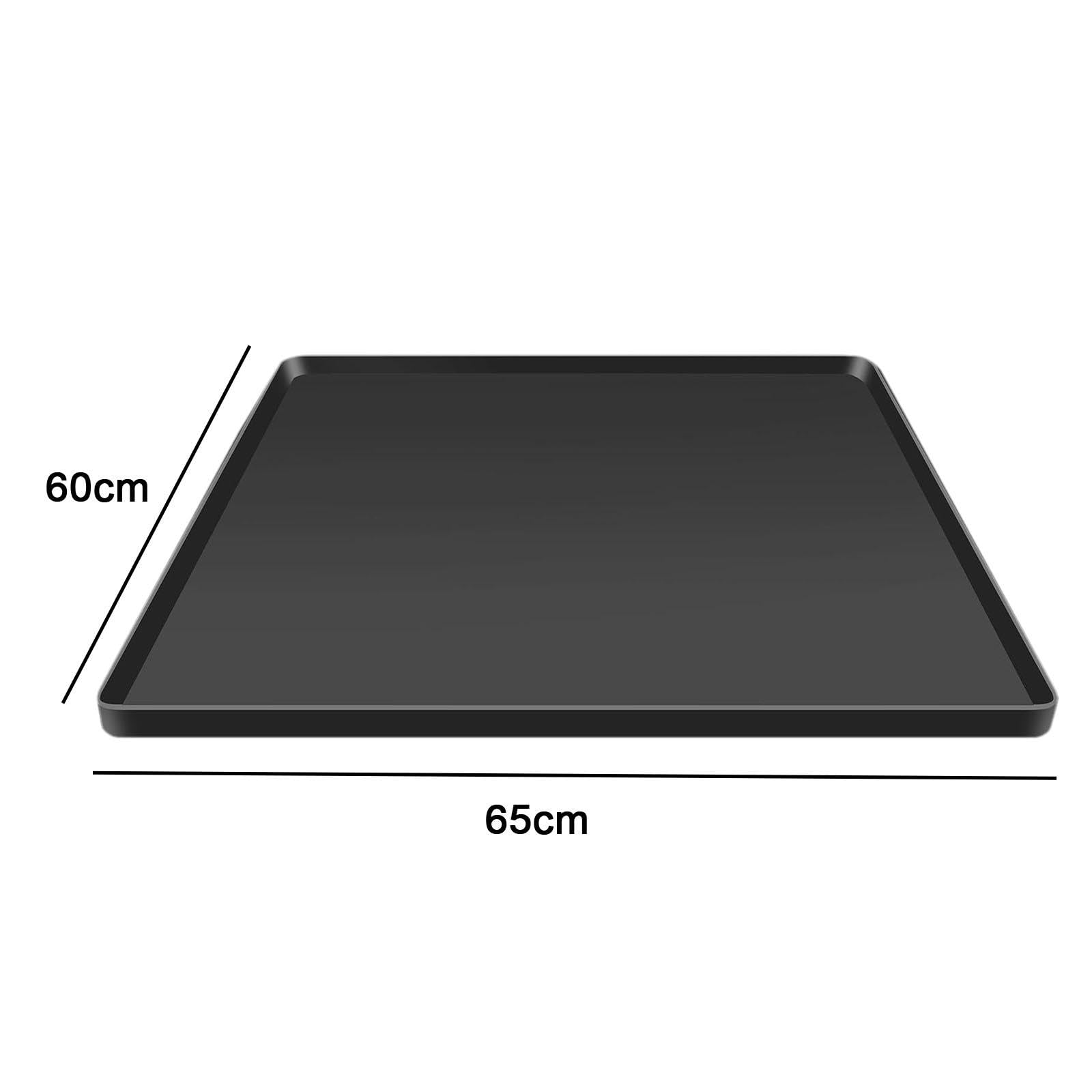 IEUDNS Drip Tray for Mini Fridge - High Raised Edge Leak Proof Freezer Mat, 65x60cm Black - Perfect for Laundry Room, Refrigerator, and Appliance Protection