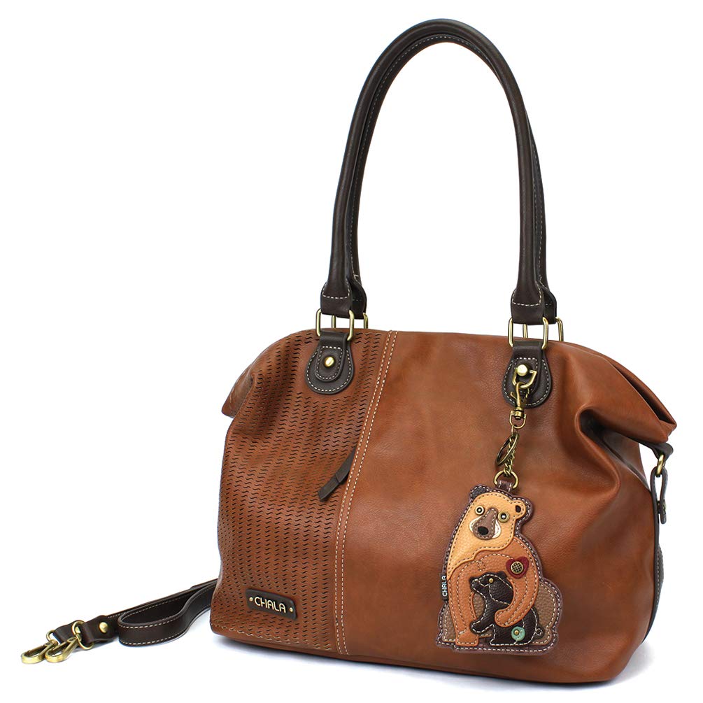 CHALA Laser Cut Crossbody Shoulder Bag - Faux Leather Tote Purse for Women (Brown) | Perfect for Work, Travel & Everyday Use