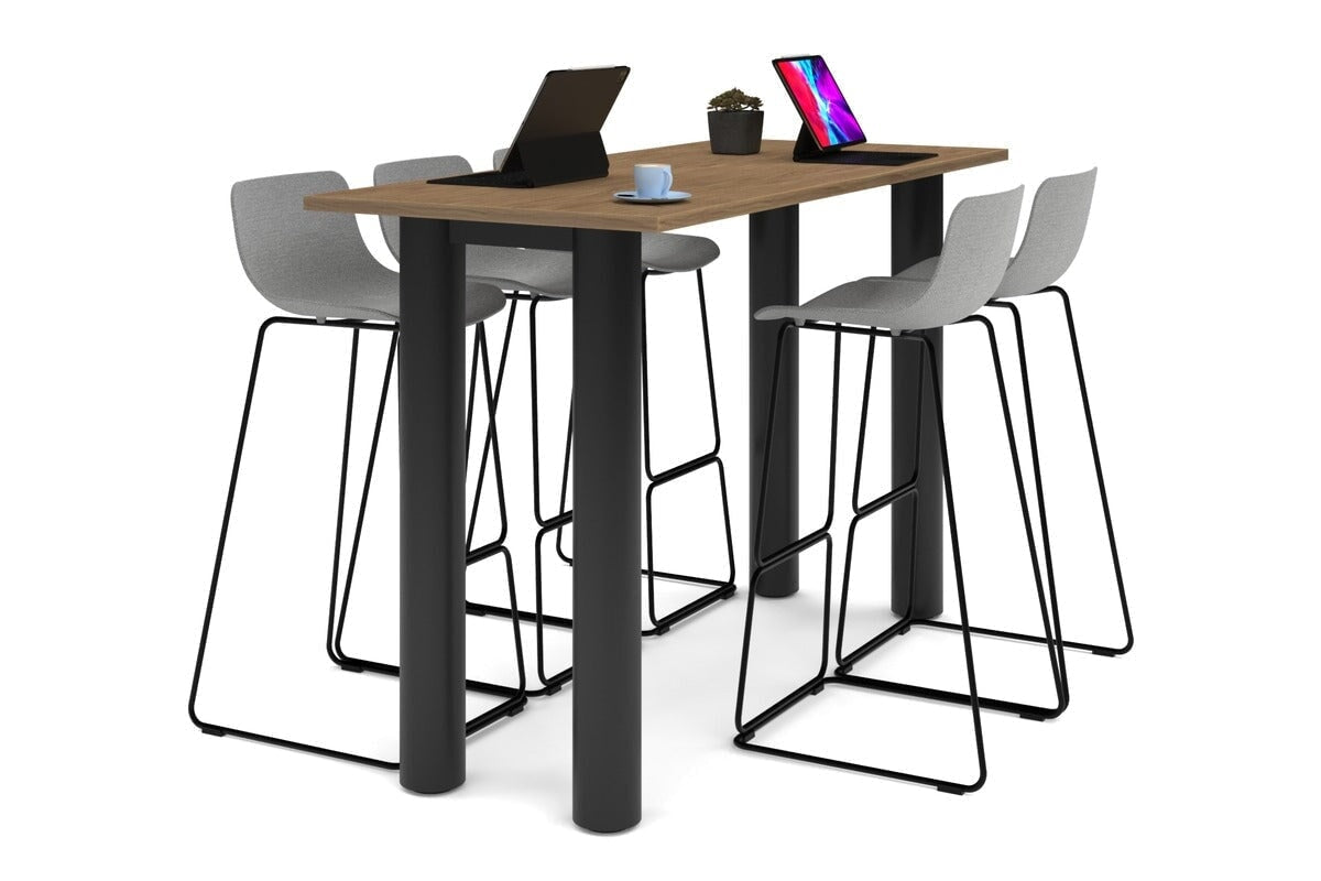 Quadro Cylinder Legs Counter Table - 1800L x 700W Modern Kitchen Island with Sturdy Metal Base | Perfect for Small Space Dining, Breakfast Nook & Home Bar Setup