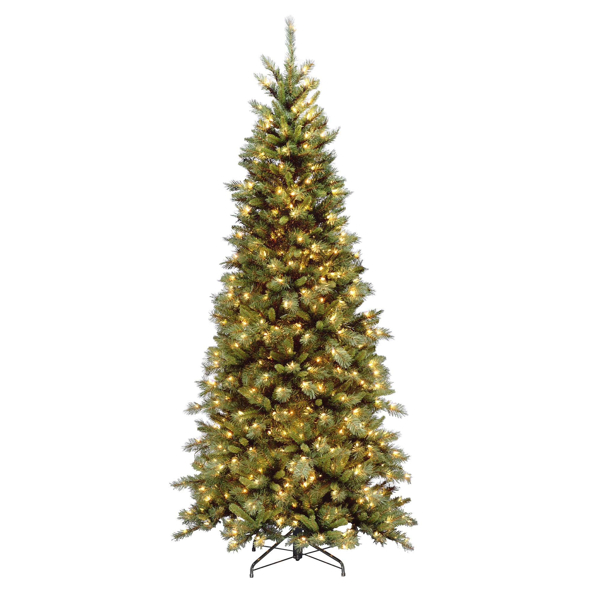 7.5 ft Slim Tiffany Fir Christmas Tree with Clear Lights - Perfect for Living Room, Office, and Holiday Decorations