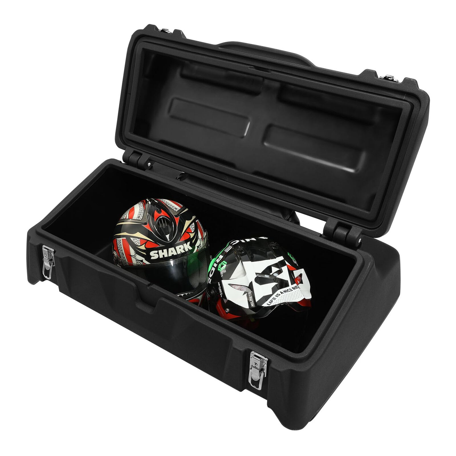 TCMT 96L ATV Rear Passenger Seat Rack - Heavy Duty Cargo Storage Box with Helmet Compartment & Luggage Space (Black) - Perfect for Off-Road Adventures, Hunting & Camping Gear Transport