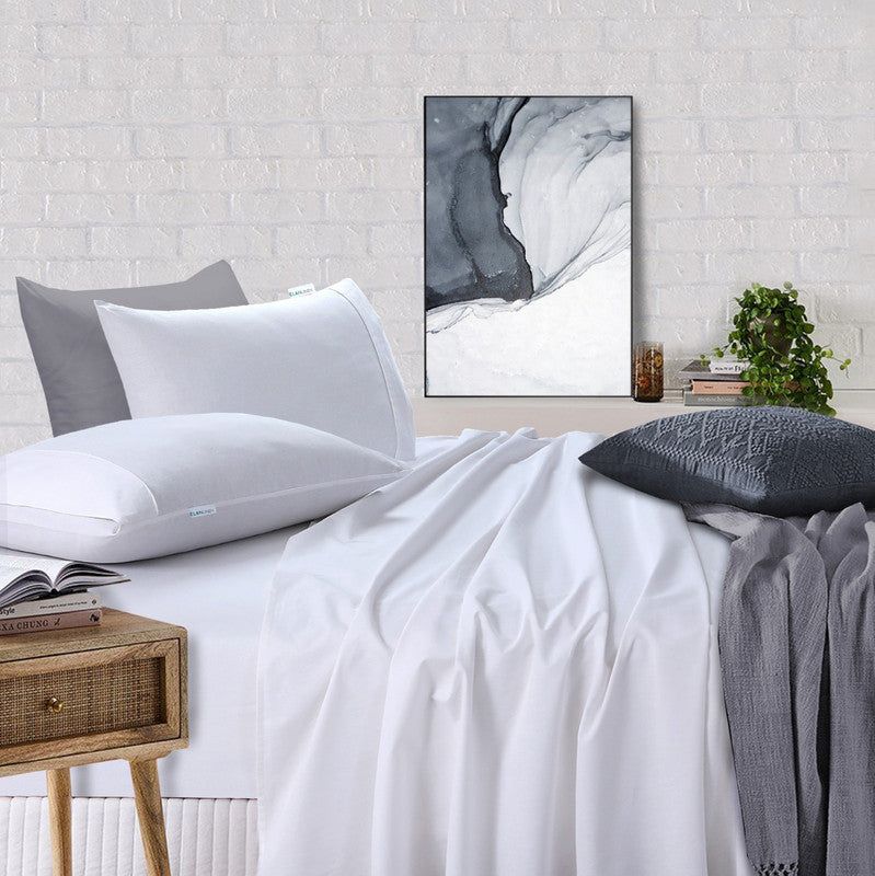 Premium 100% Egyptian Cotton Bed Sheet Set - 500 Thread Count Vintage Washed Linen - Queen Size (50cm Deep) - Ultra Soft & Breathable for Luxurious Sleep - Perfect for Master Bedrooms & Guest Rooms