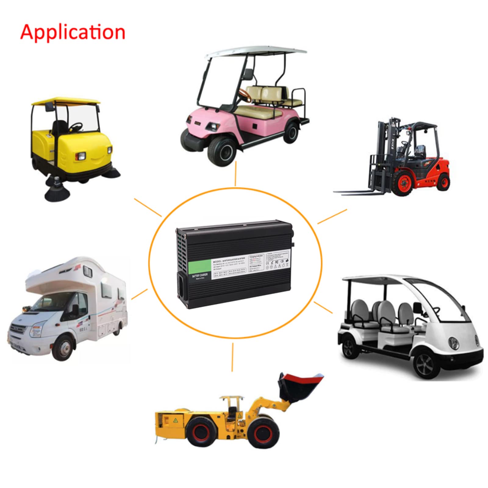 36V 15A Golf Cart Battery Charger with D-Style Plug - Fast Charging Replacement for EZGO, Club Car & Yamaha Carts - Perfect for Home, Course & RV Use